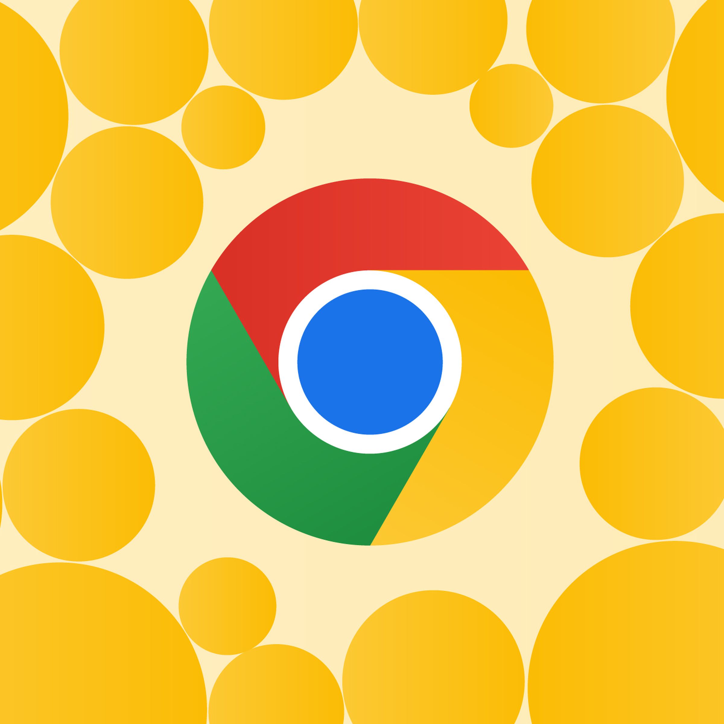 An image showing the Chrome logo surrounded by yellow circles