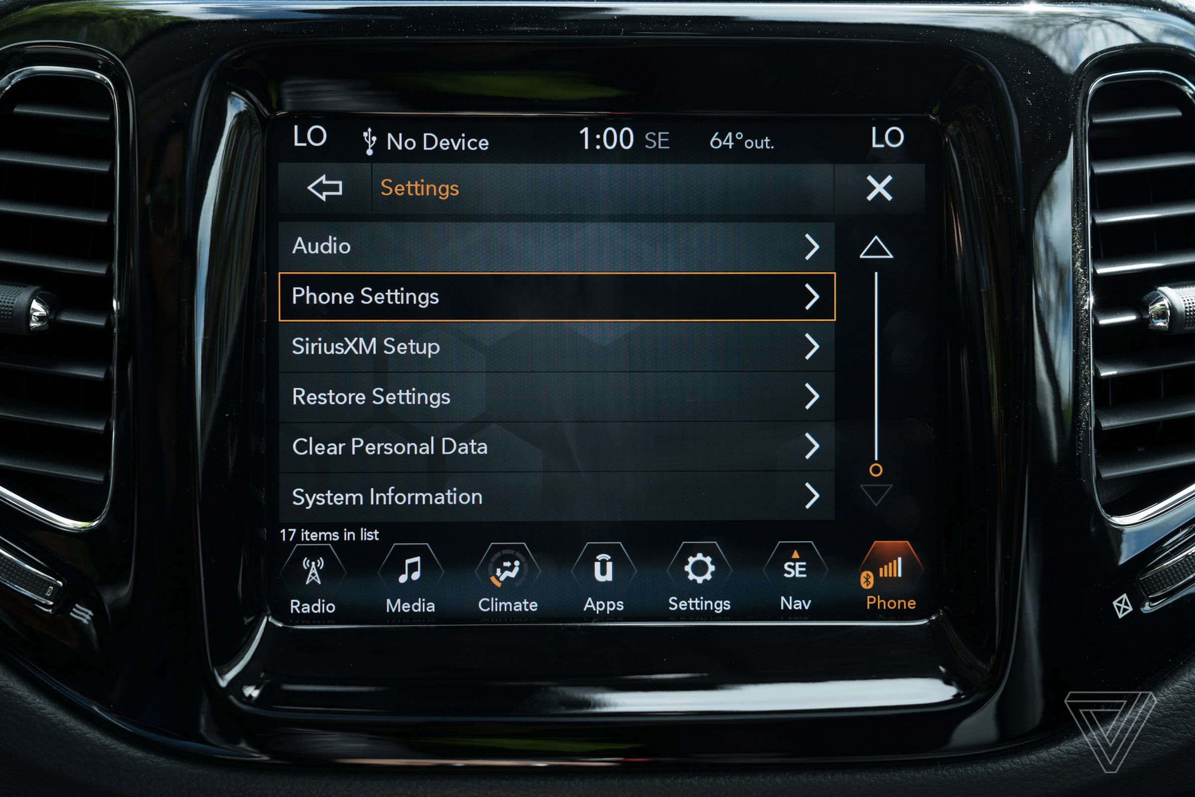 Uconnect system in the Jeep Compass