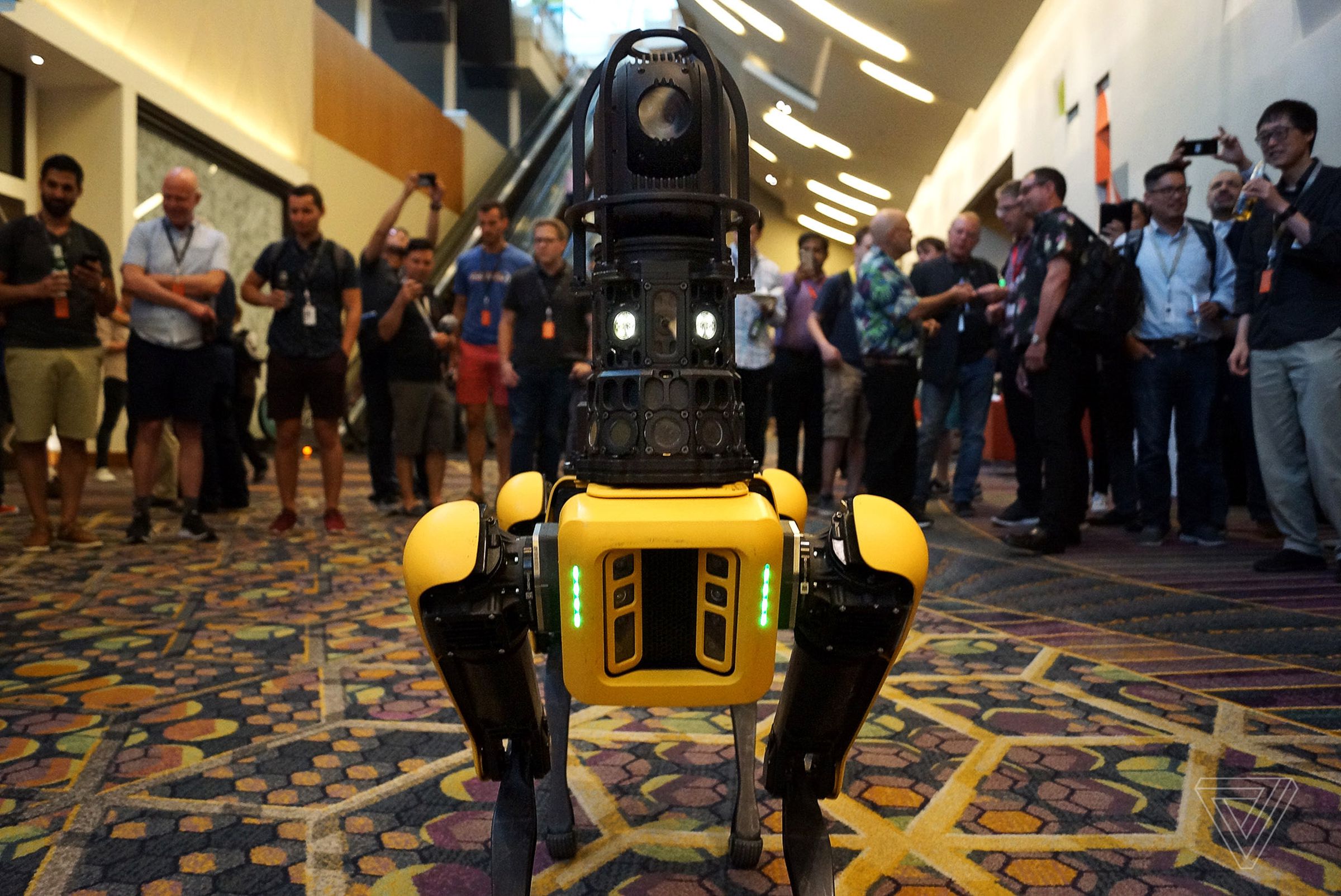 A Spot robot with a camera array at Amazon’s re:MARS conference. 