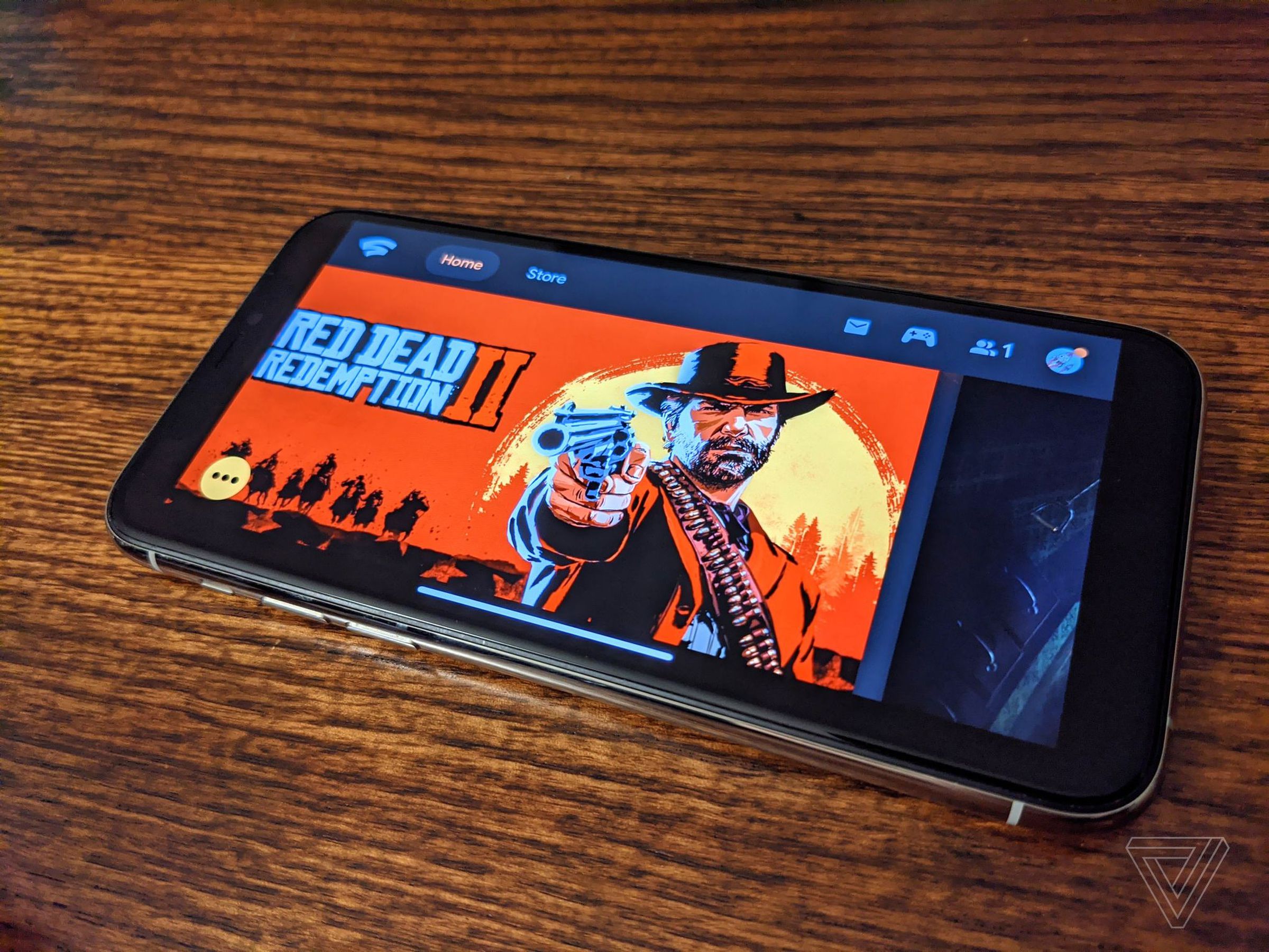 Red Dead Redemption 2 on an iPhone via Stadia.