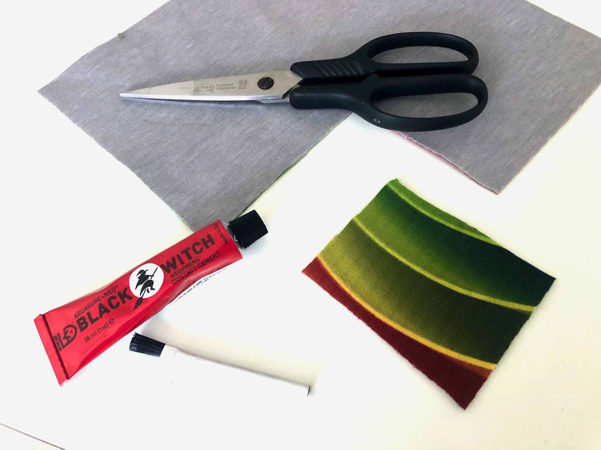 You’ll need scissors, neoprene fabric, and either neoprene glue (easy!) or the ability to sew (easy for some!).