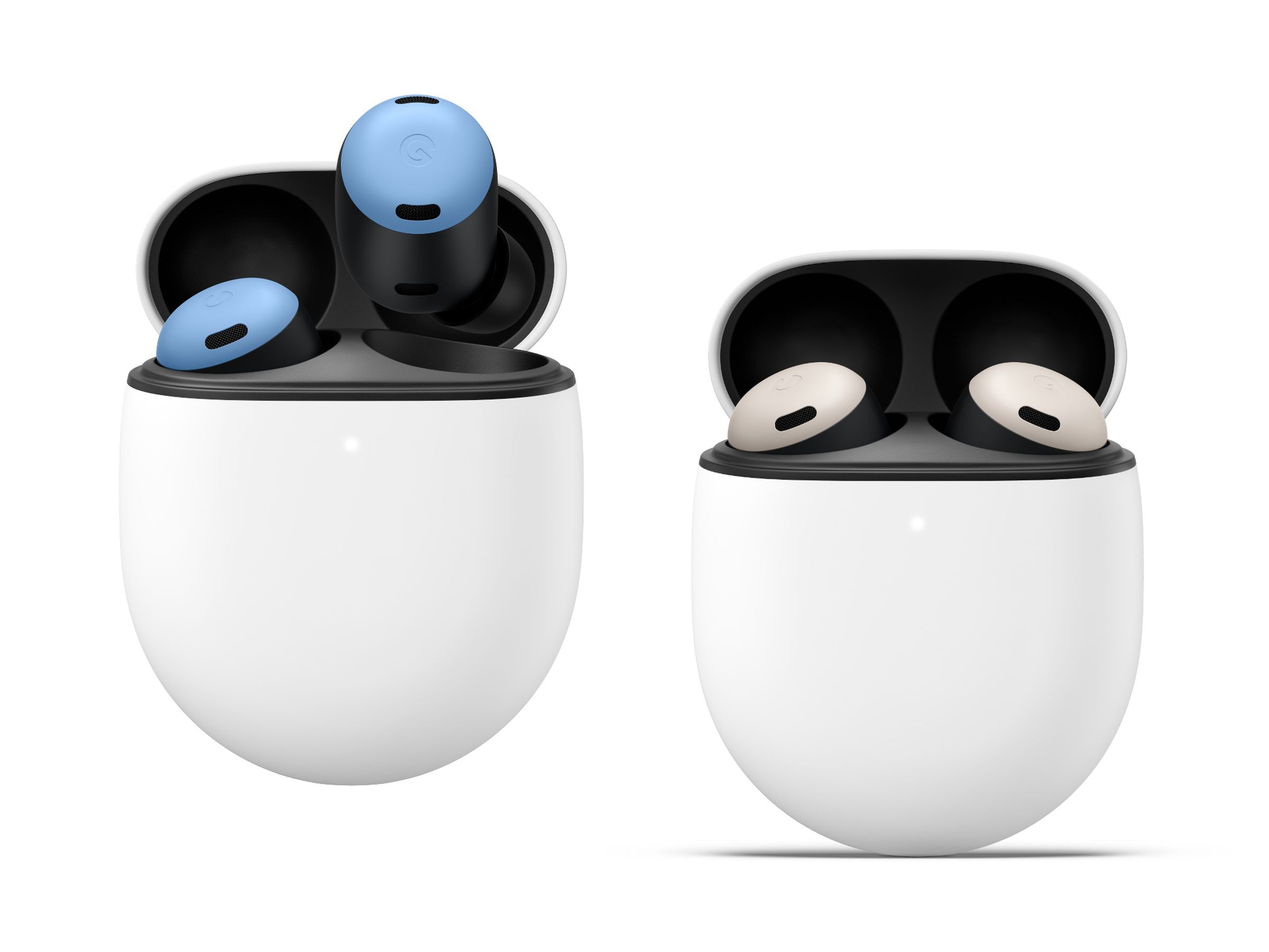 An image of the new blue and porcelain Pixel Buds Pro.