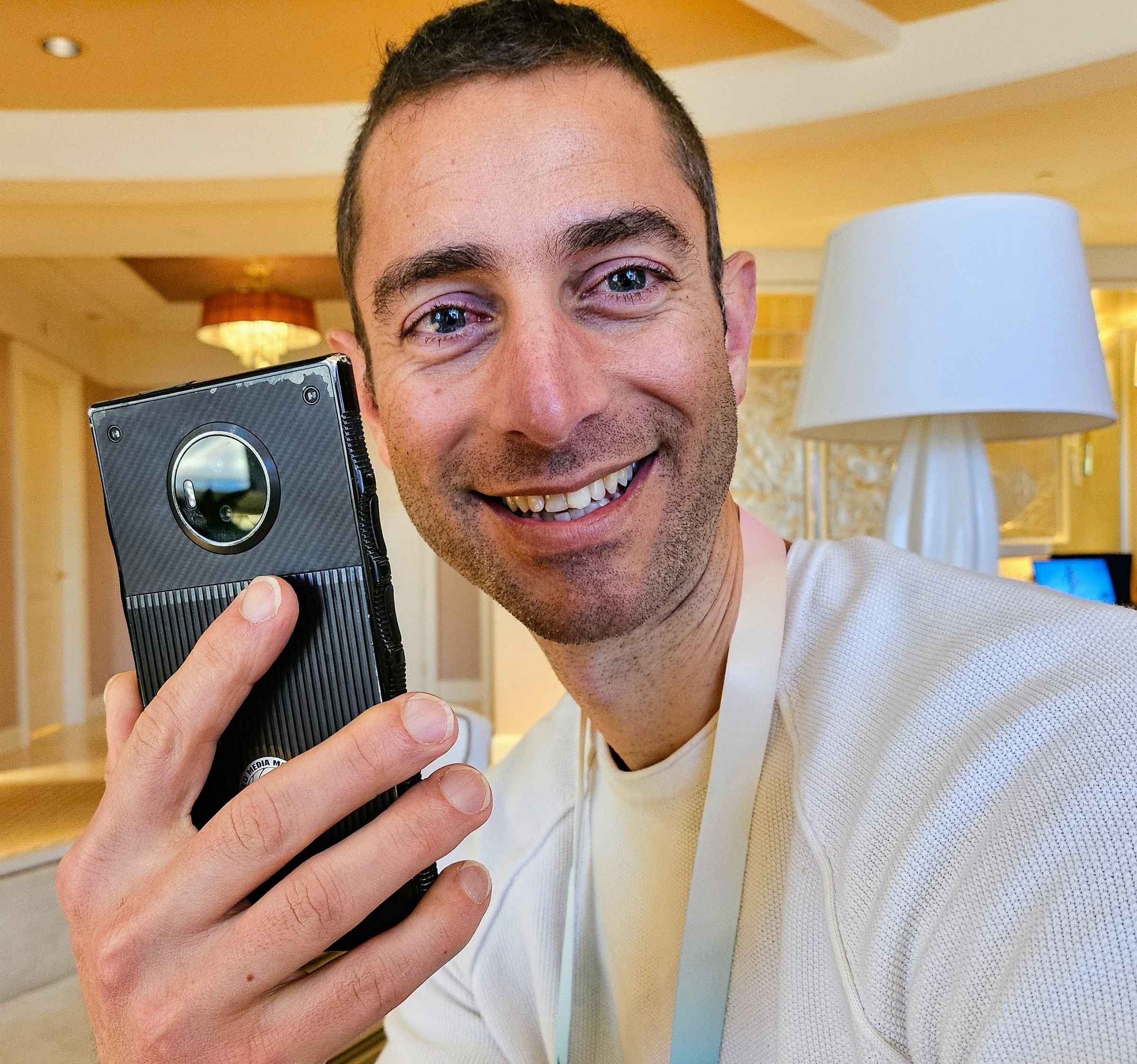 Leia co-founder and CEO David Fattal with his Red Hydrogen.