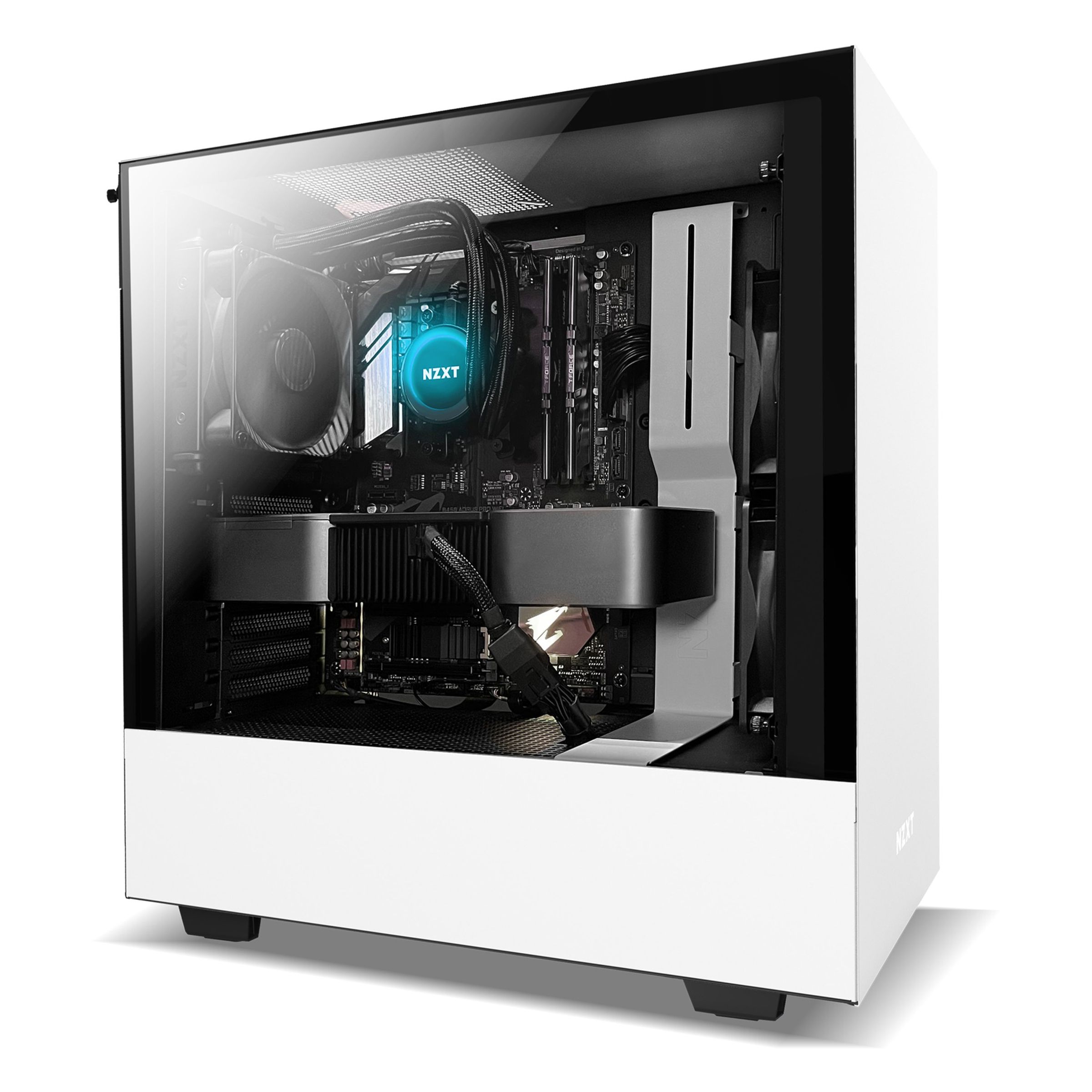 NZXT’s PC comes prebuilt in the company’s own Kraken M22 case.