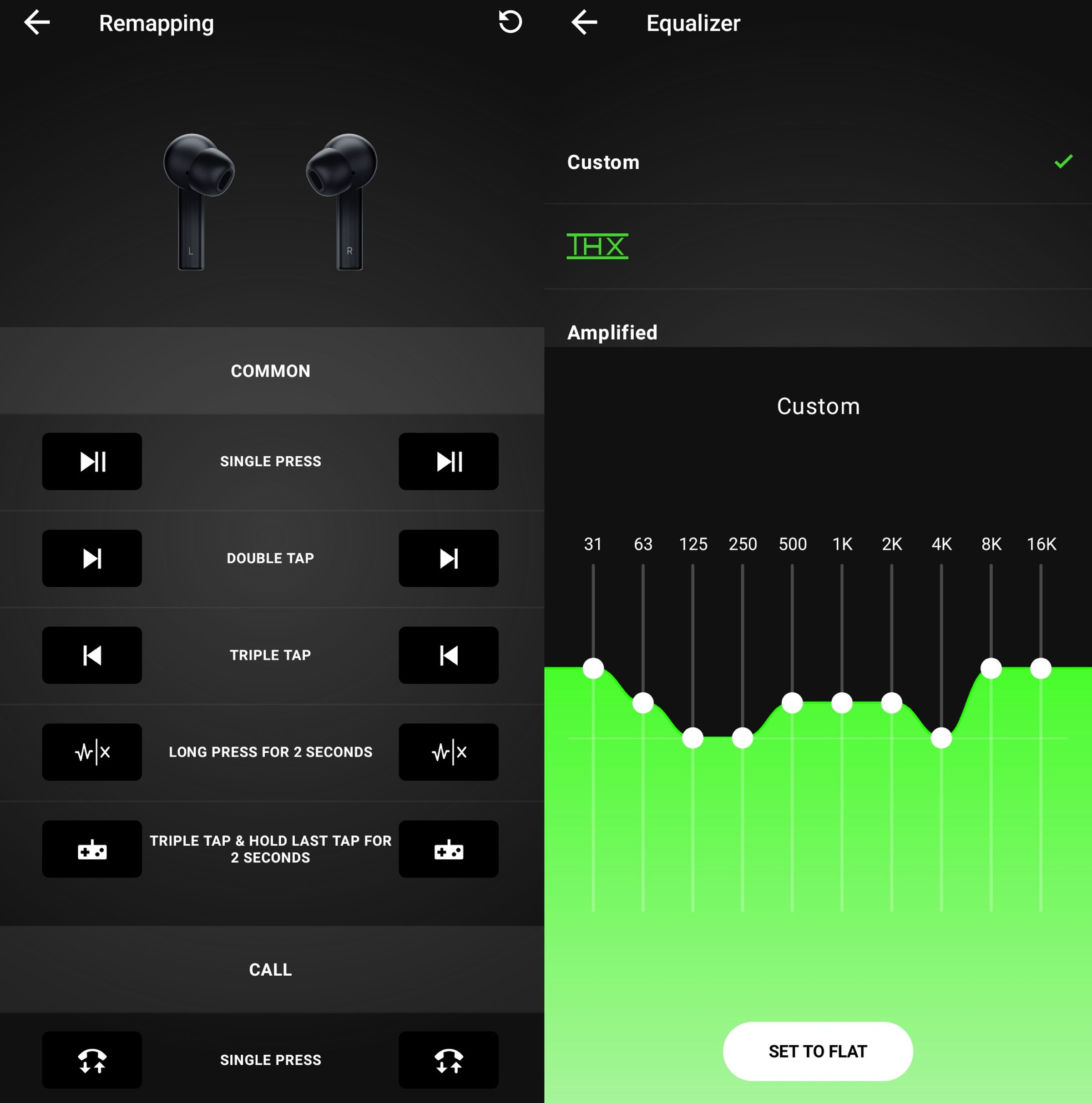Razer’s mobile app lets you adjust EQ and customize the controls.