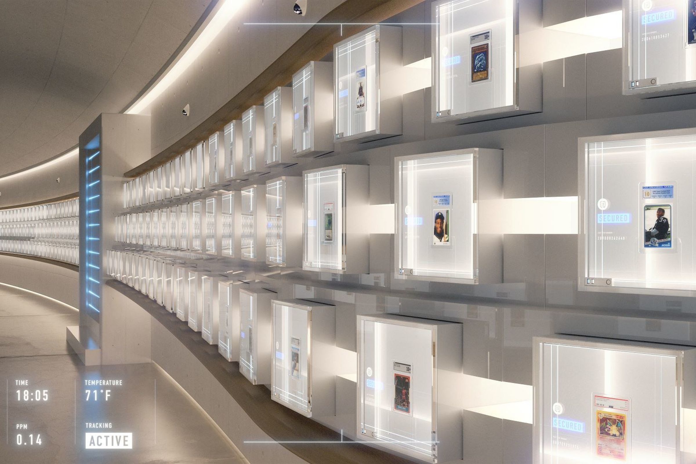 A rendering of a high-tech facility representing eBay’s new 31,000-square-foot vault facility that stores collectables.