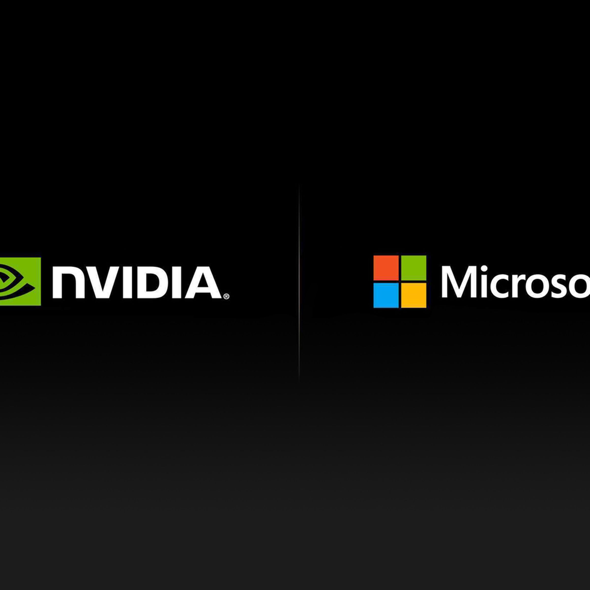 Illustration of Nvidia and Microsoft logos