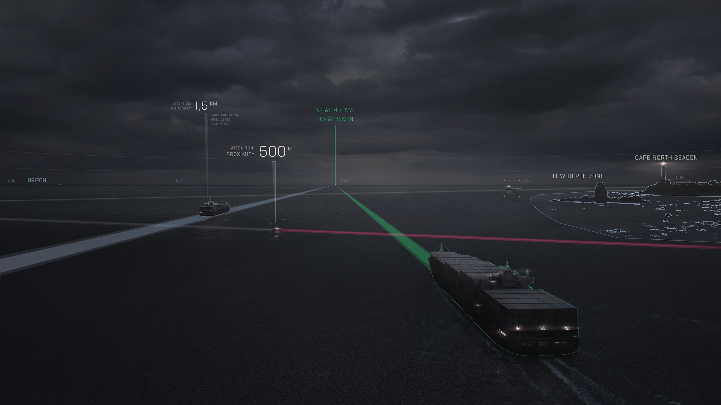 Rolls-Royce’s Intelligent Awareness system coordinates data from multiple systems to tell crew about nearby vessels and obstacles. 