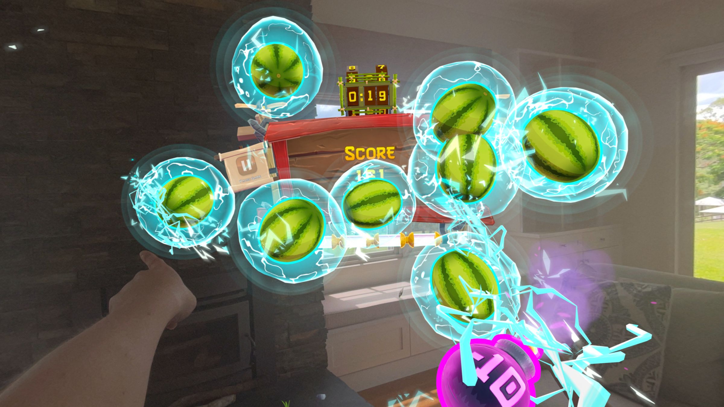 A screenshot from Super Fruit Ninja.