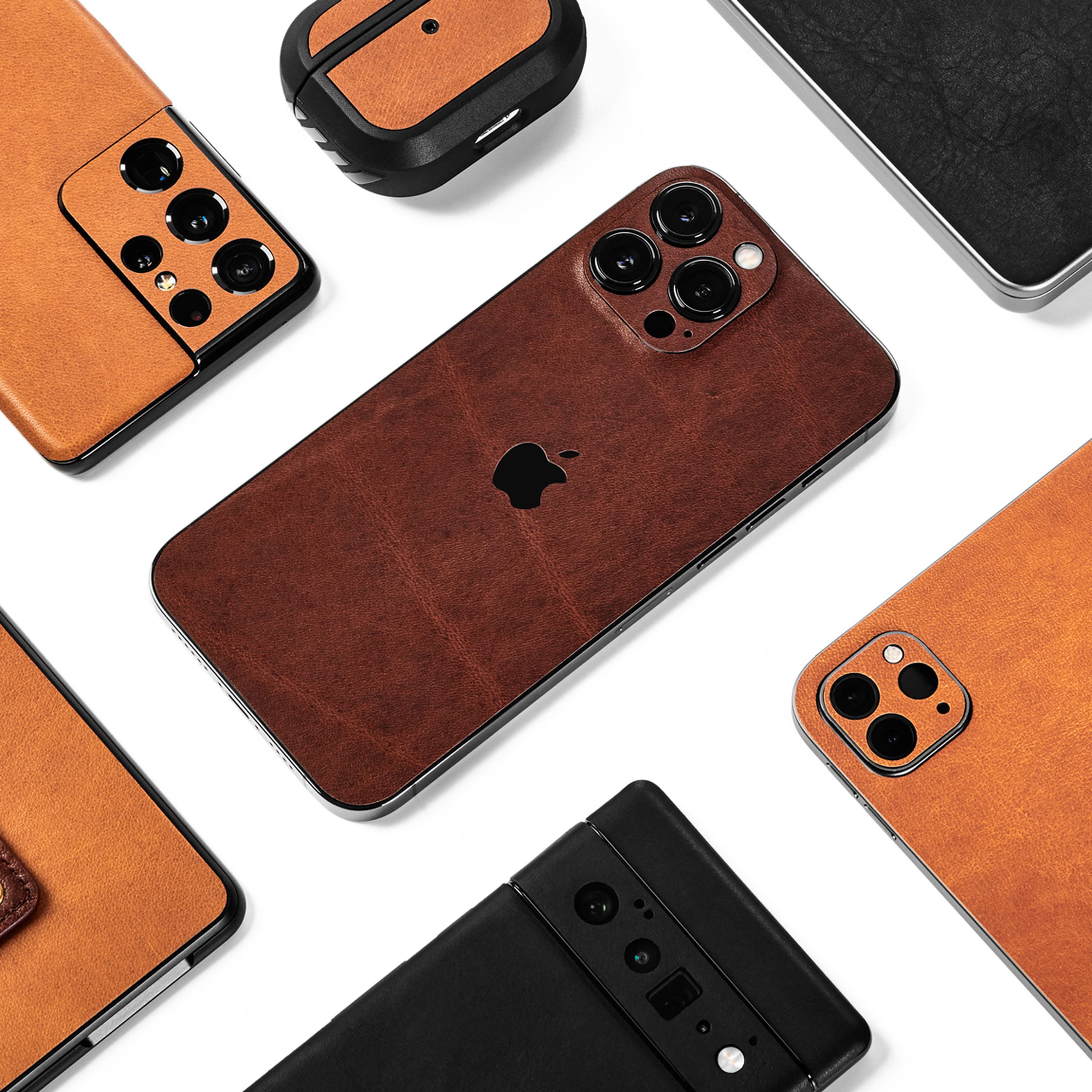 Dbrand’s leather collection of skins.