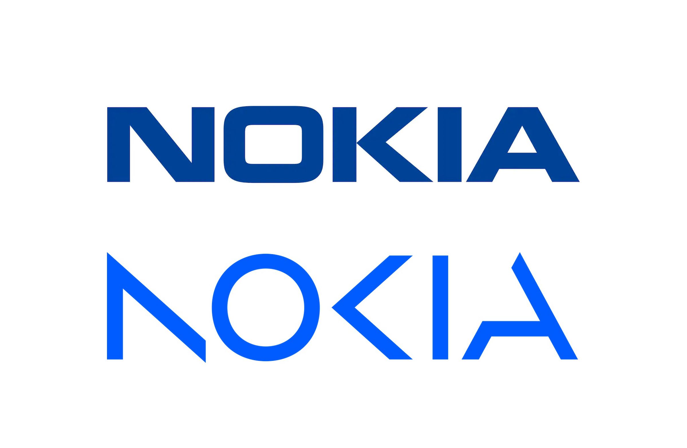 Images showing Nokia’s old and new logos.