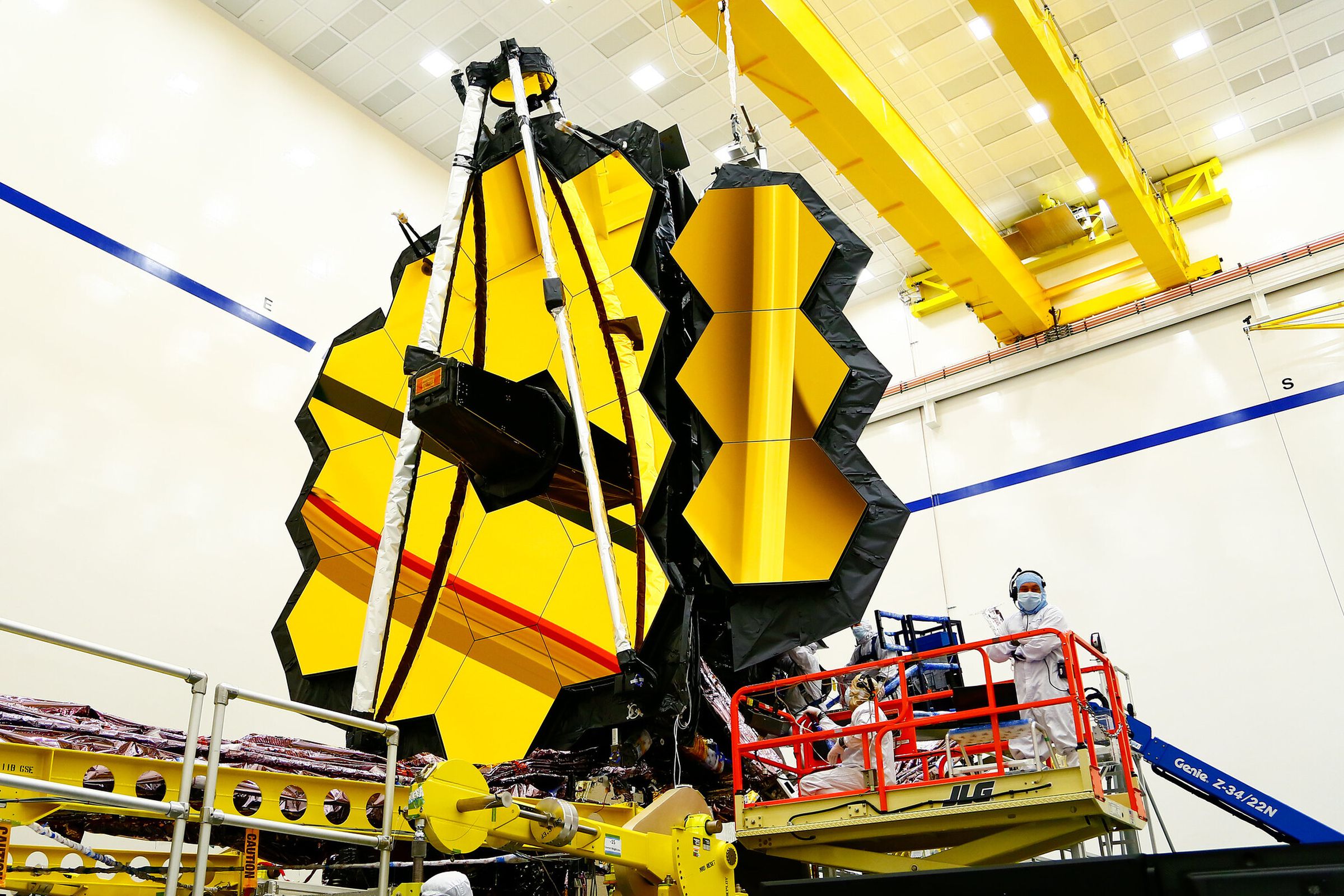 The mirror segments on JWST before launch.