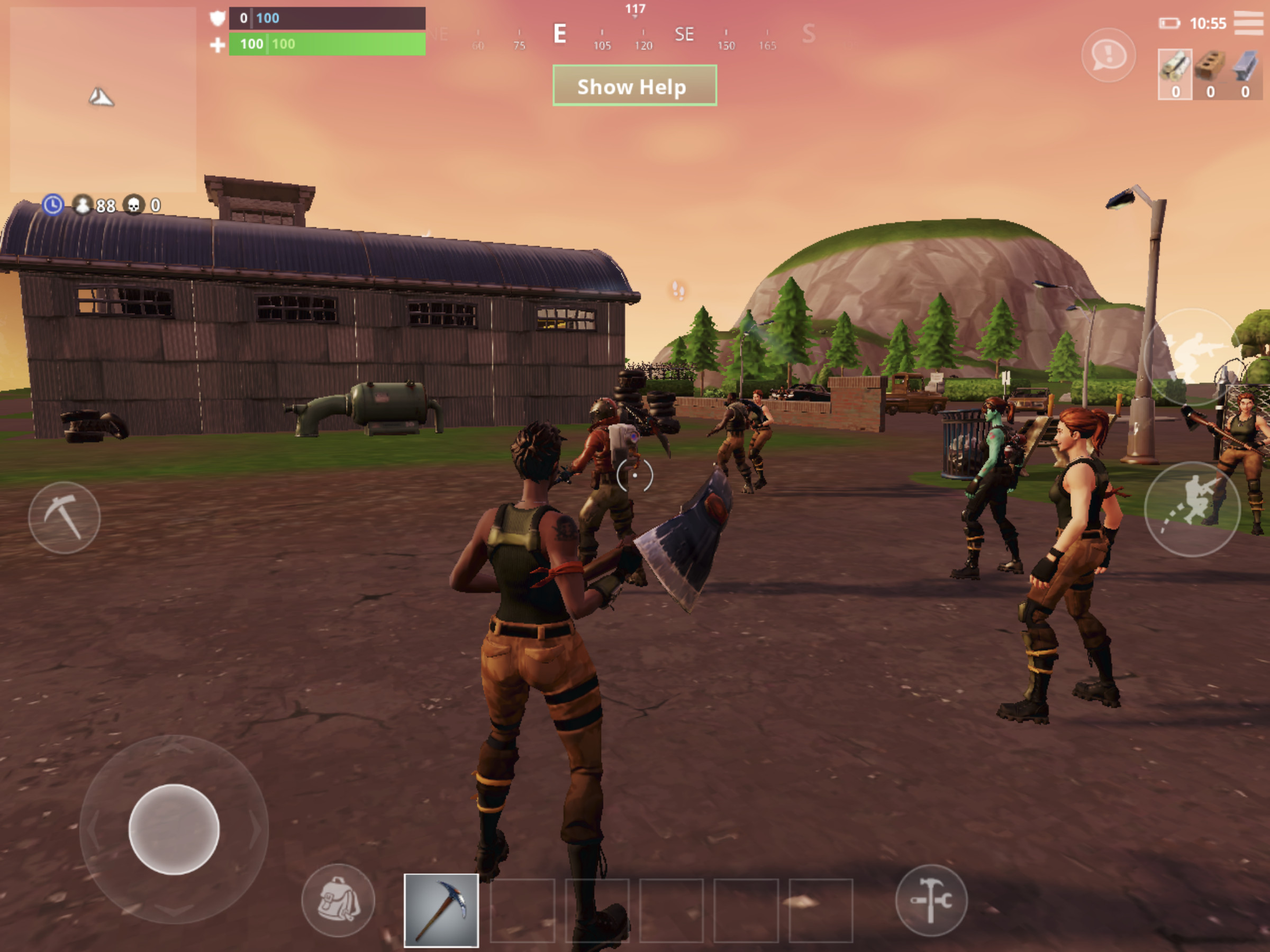 Fornite on an iPad Pro