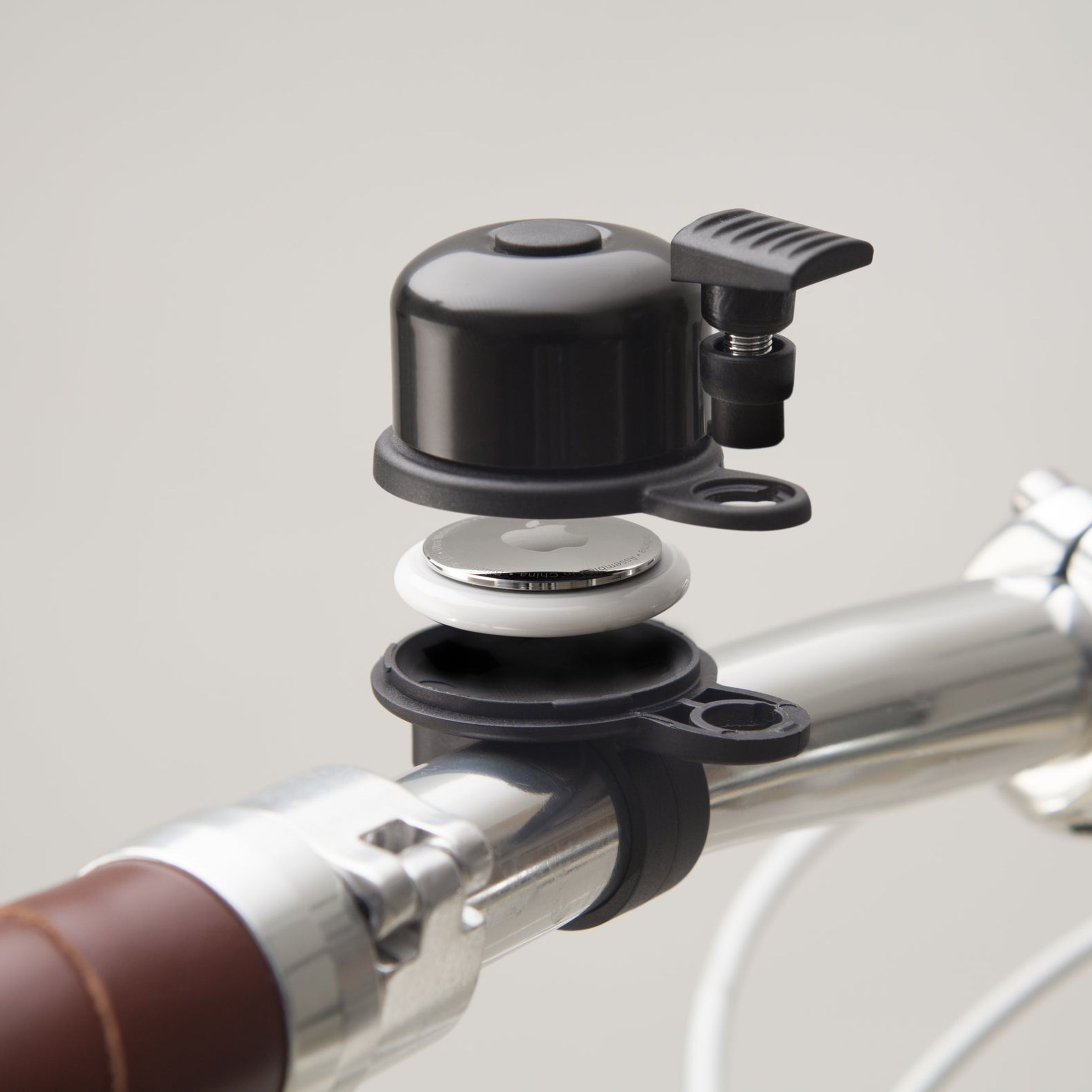 AirBell discreetly hides an Apple AirTag tracker to keep tabs on your bicycle.