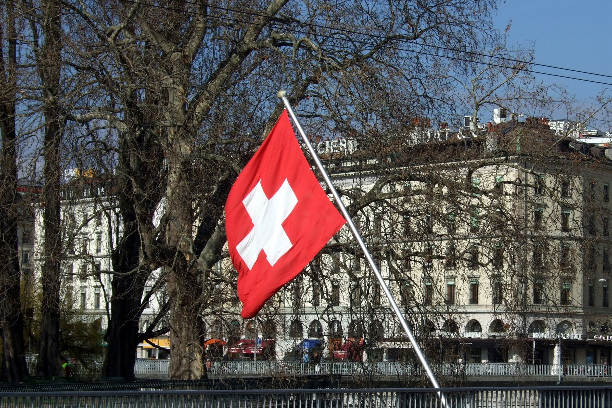 A picture of the Swiss flag