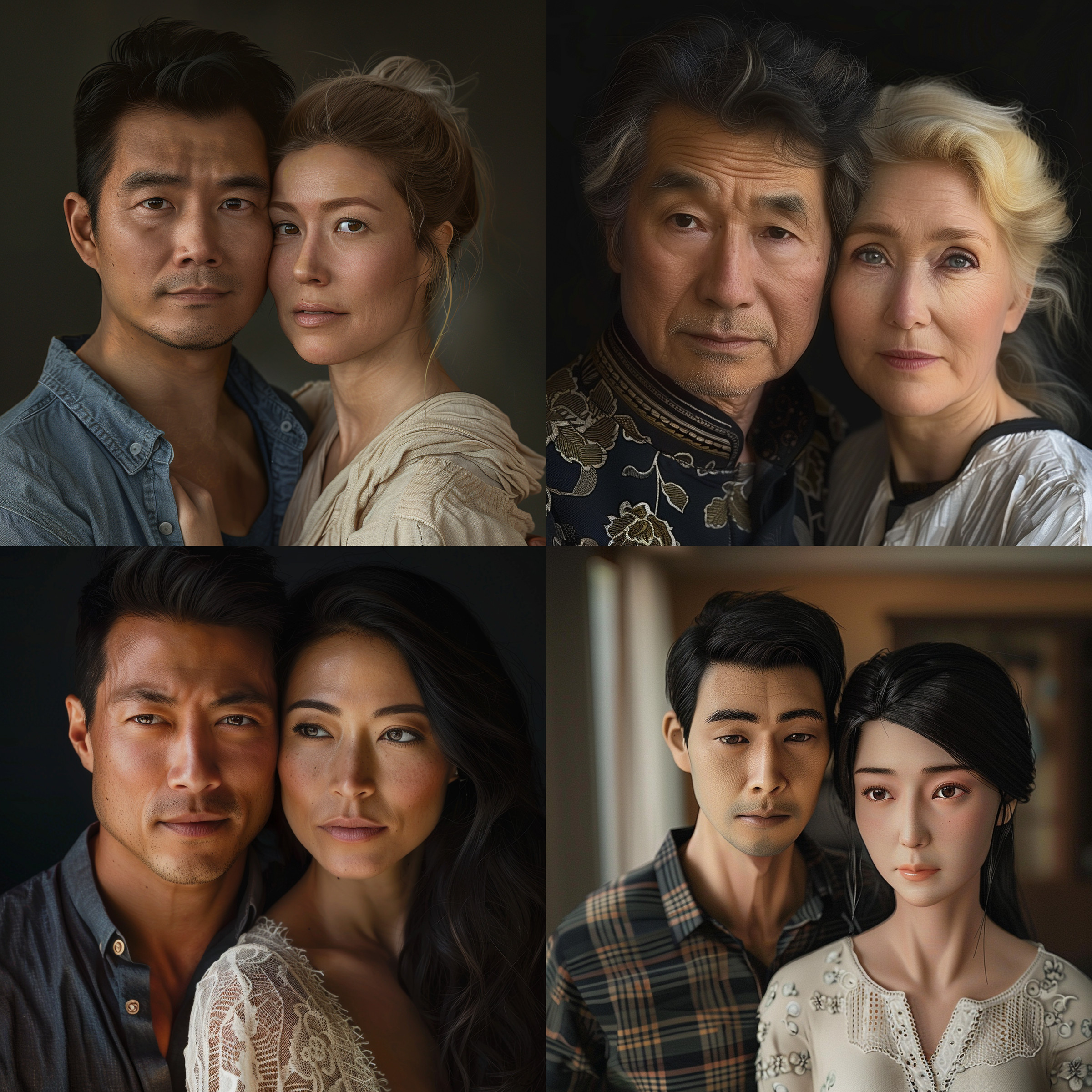 Midjourney image generation of Asian man and white woman