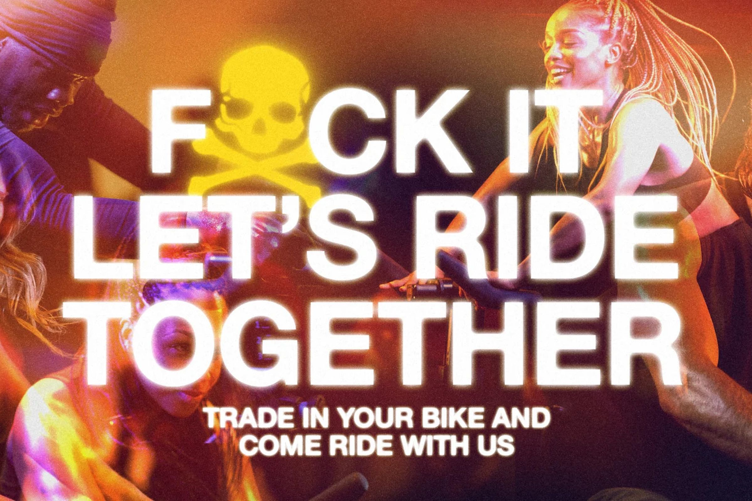 Campaign poster for SoulCycle offering Peloton bike trade-in