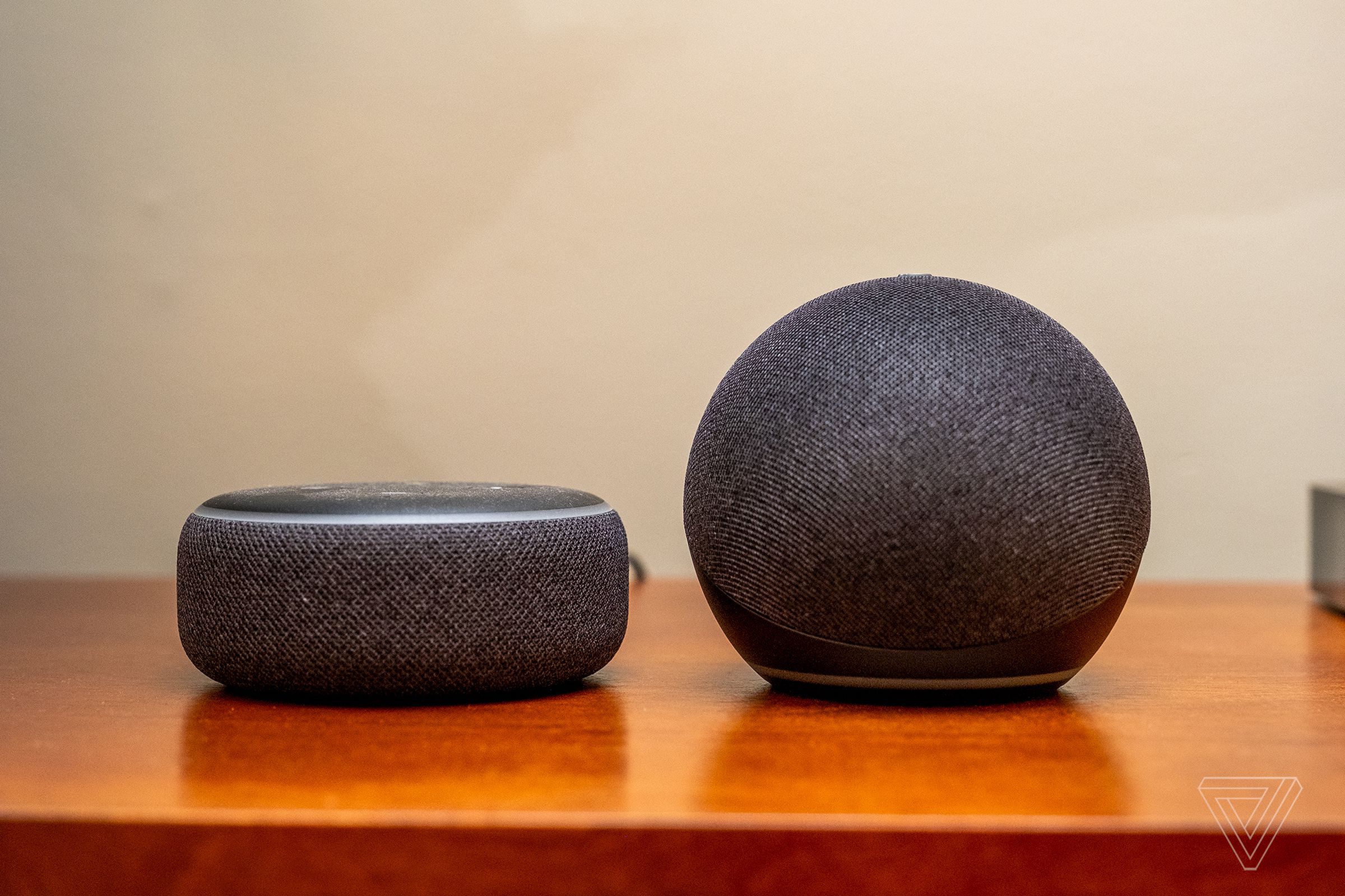 The spherical fourth-gen Echo Dot is larger than the puck-like third-gen.