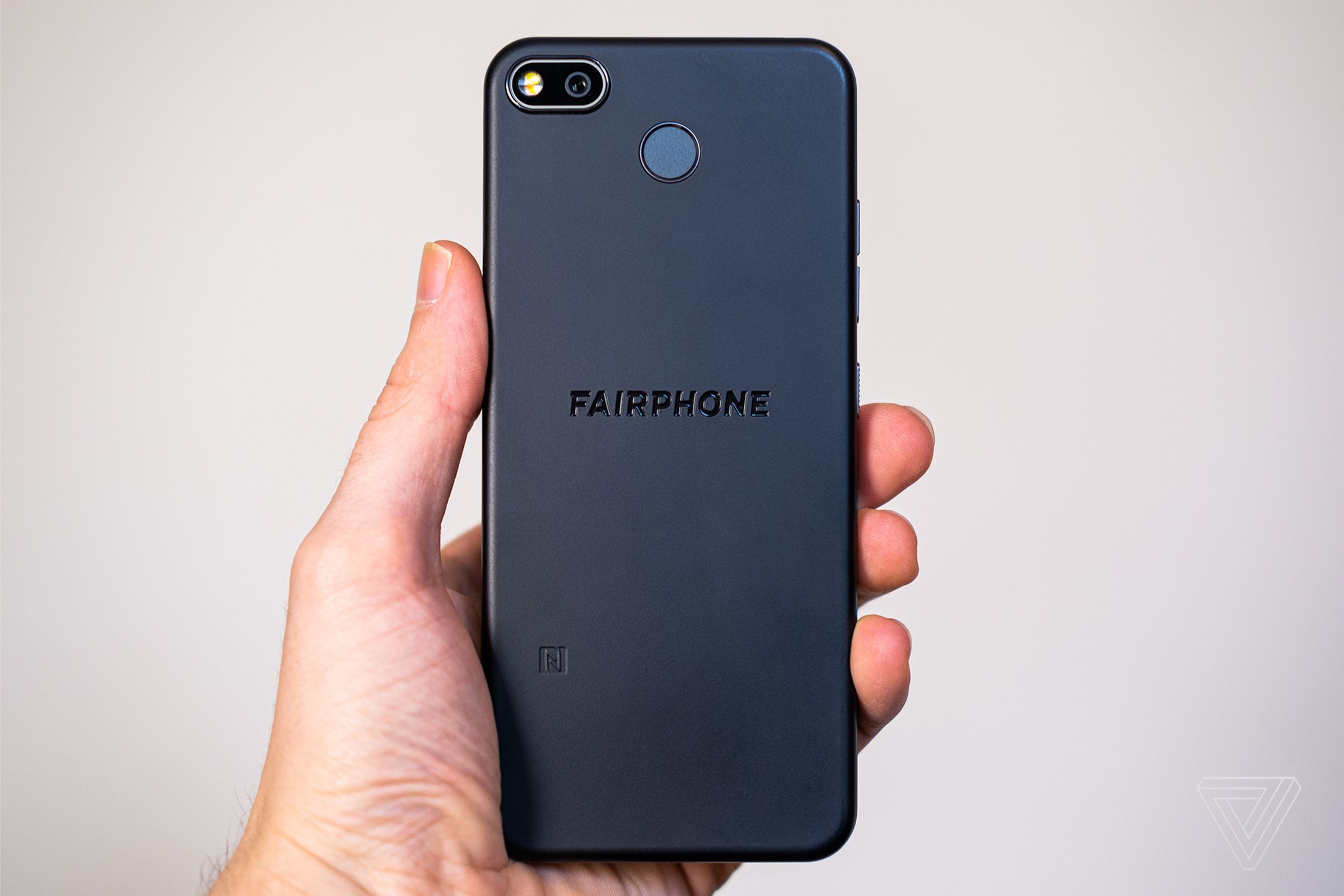 There’s a rear fingerprint sensor, but it’s uncomfortably high up.