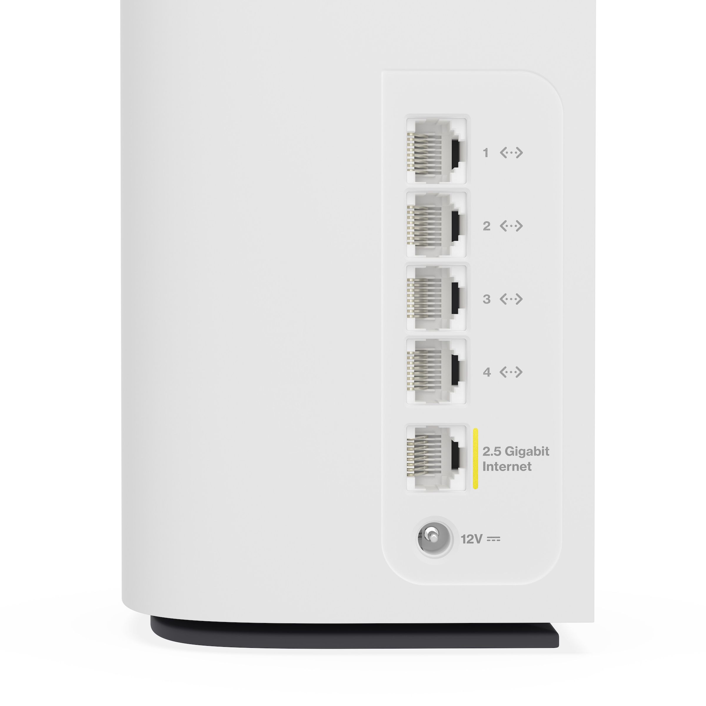 A picture of the ethernet ports on a Velop Pro 7 router.