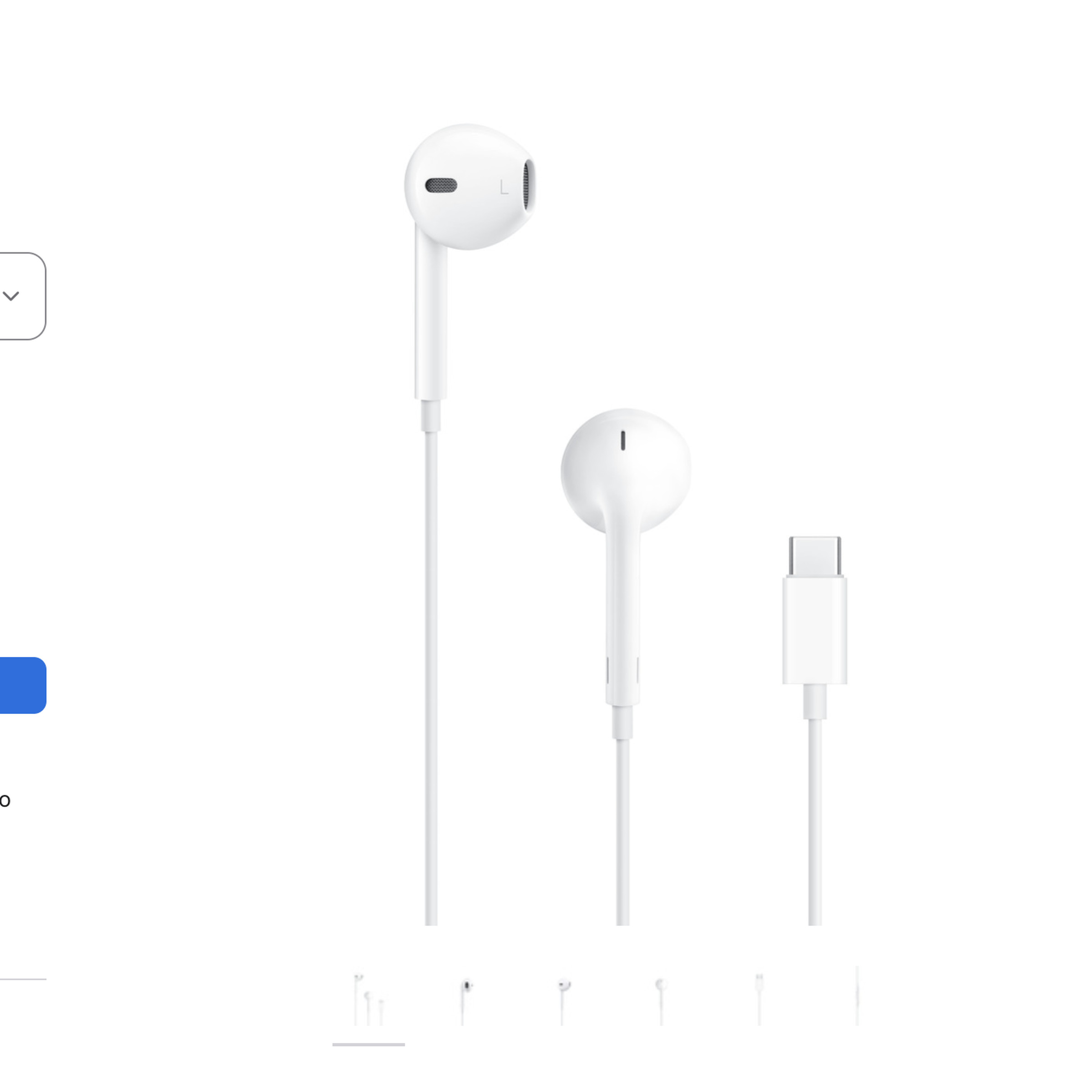 A screenshot of the USB-C EarPods page on Apple’s store.