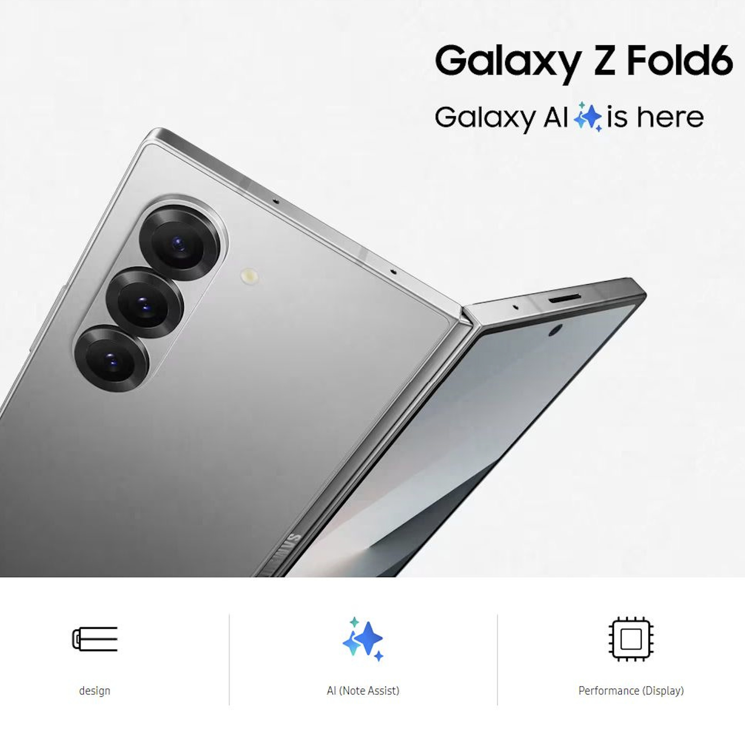 A leaked marketing render of Samsung’s Galaxy Z Fold 6.