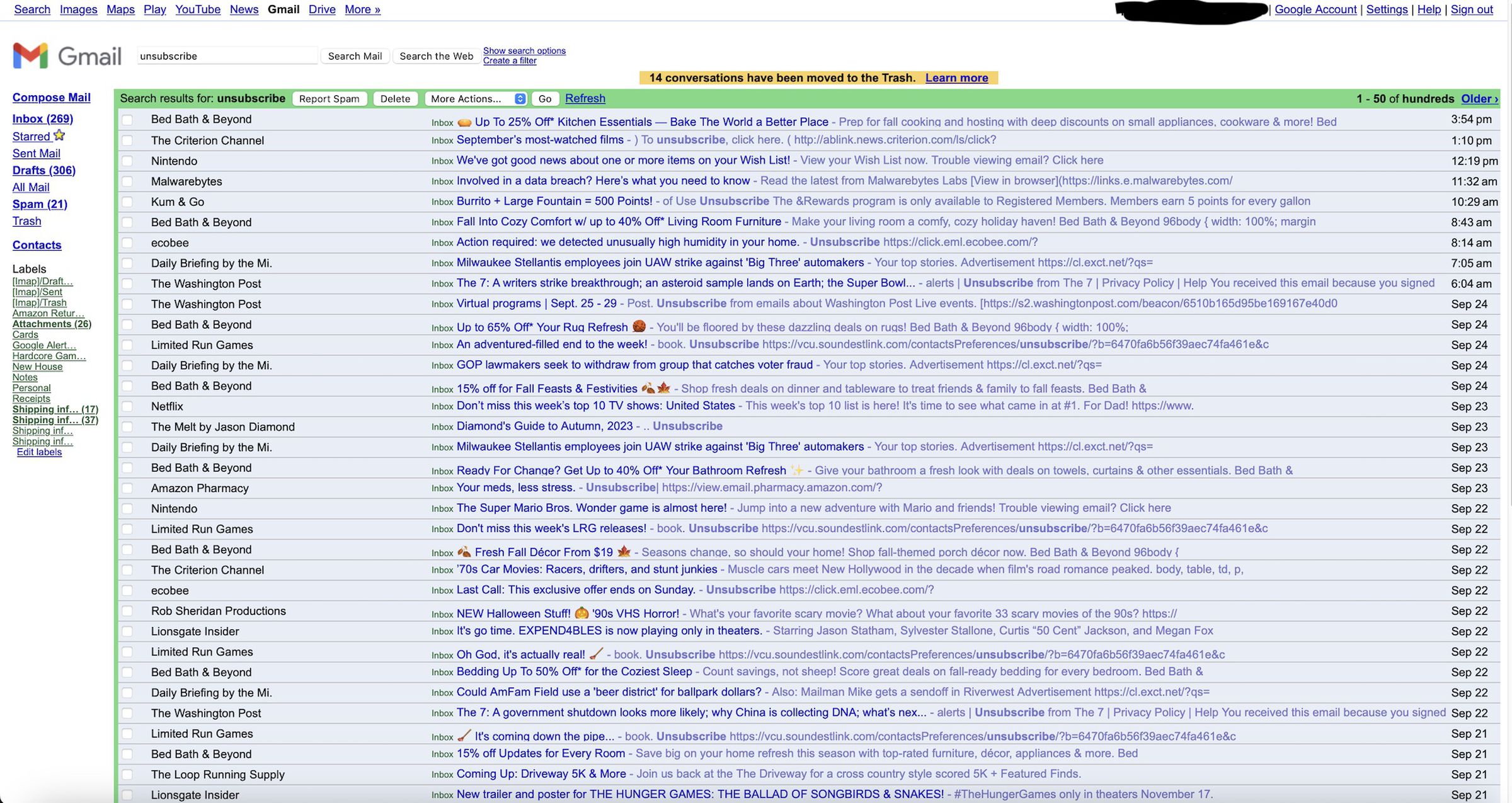 A screenshot of Gmail’s basic HTML view.