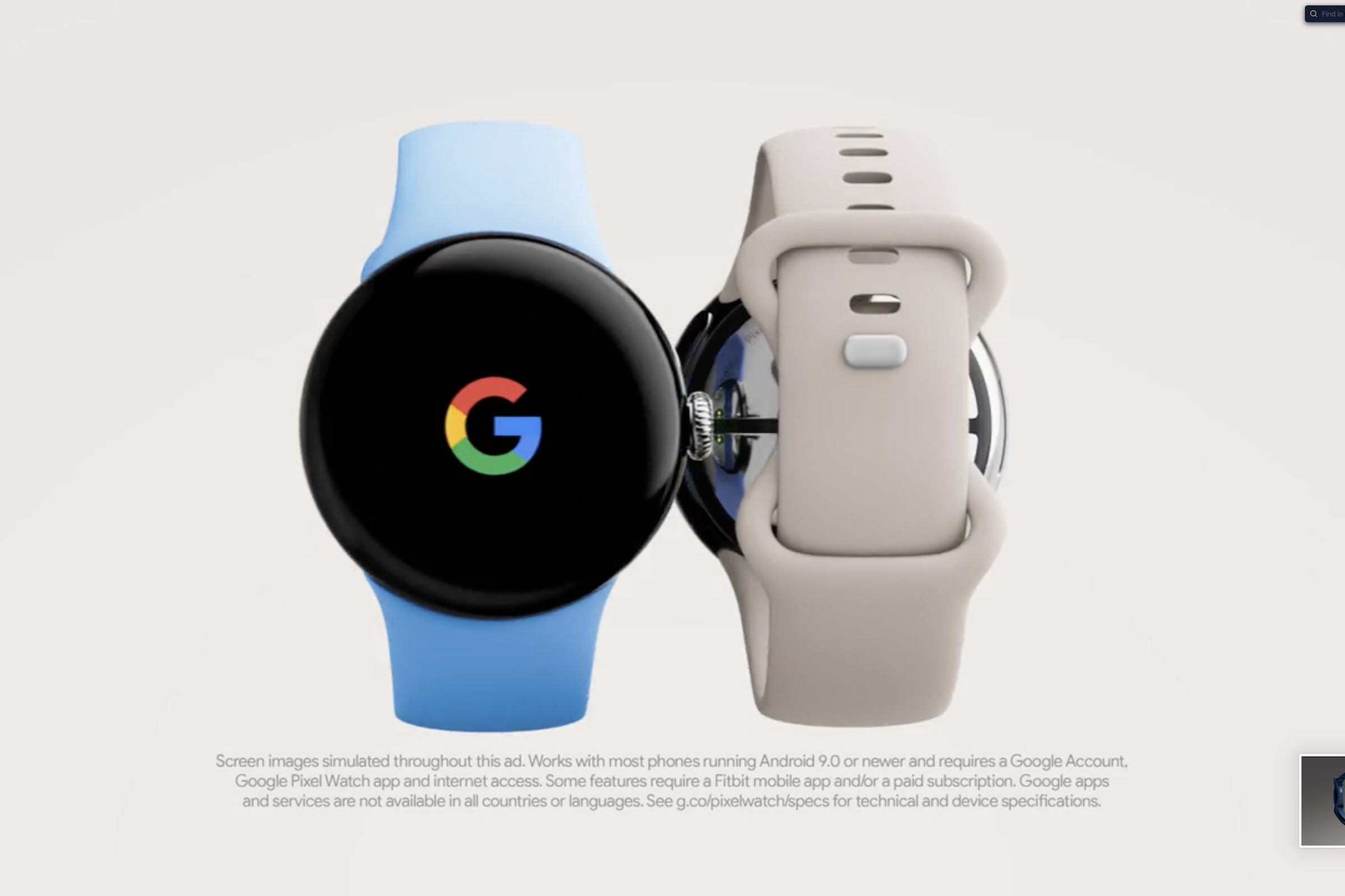 A screenshot of the Pixel Watch 2 from Google’s leaked promotional video.
