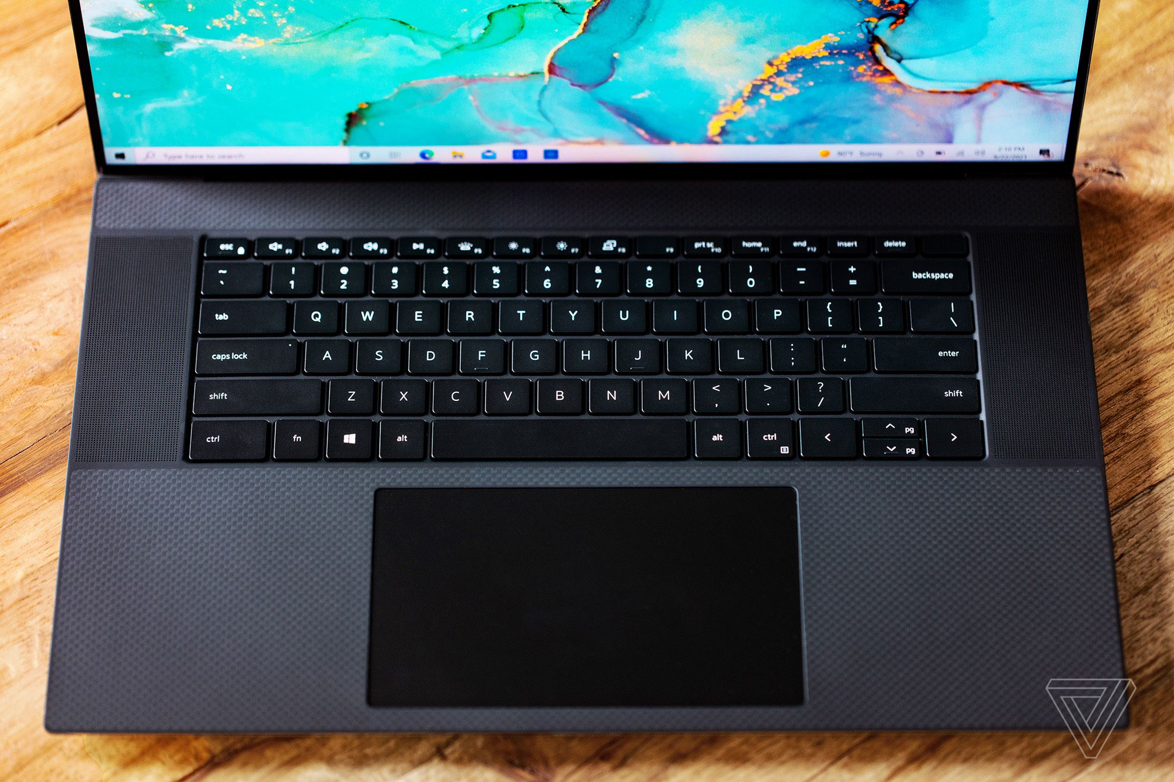 The XPS 17’s keyboard and trackpad are roomy and comfortable, but some may miss a number pad.