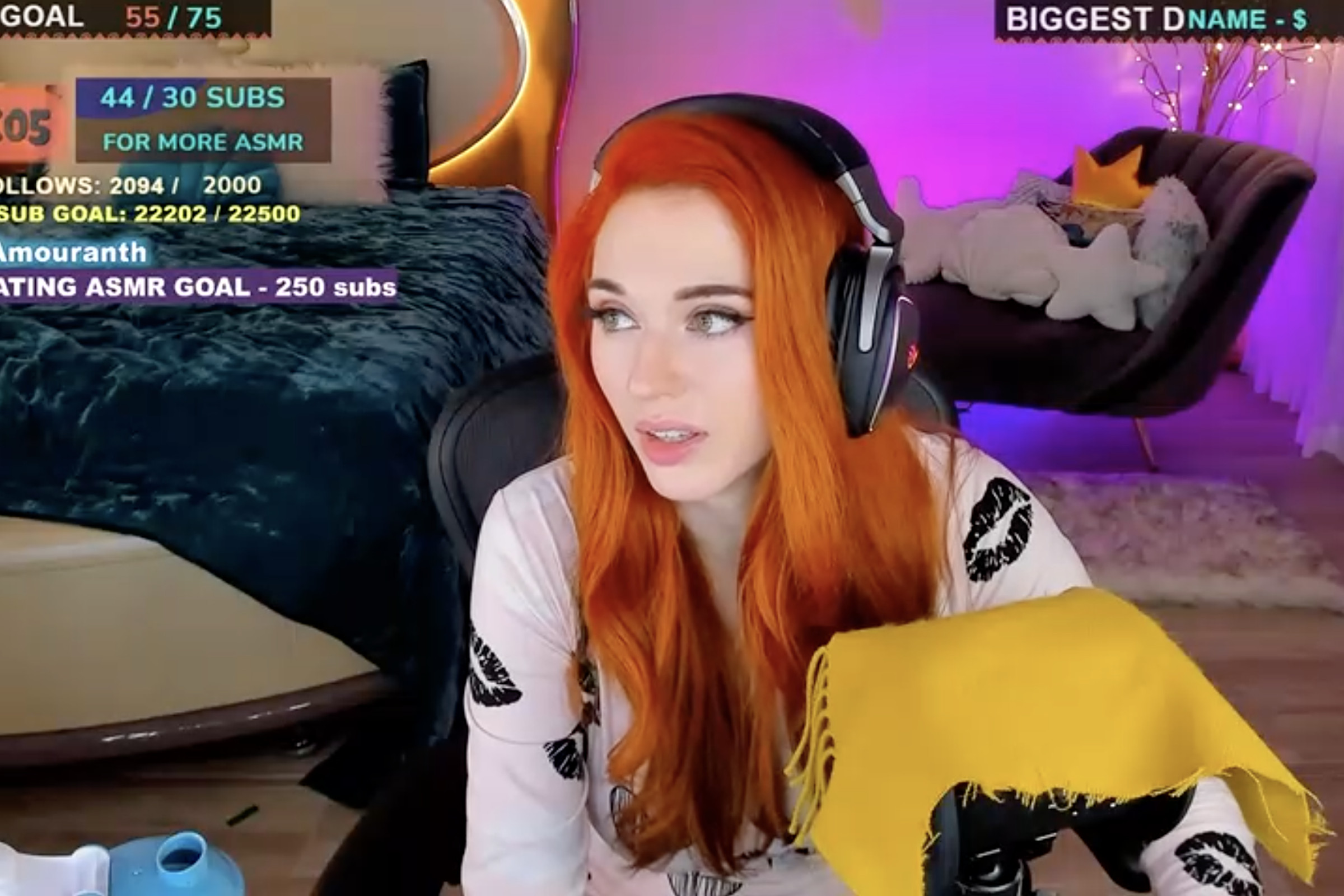 Amouranth during an ASMR stream.