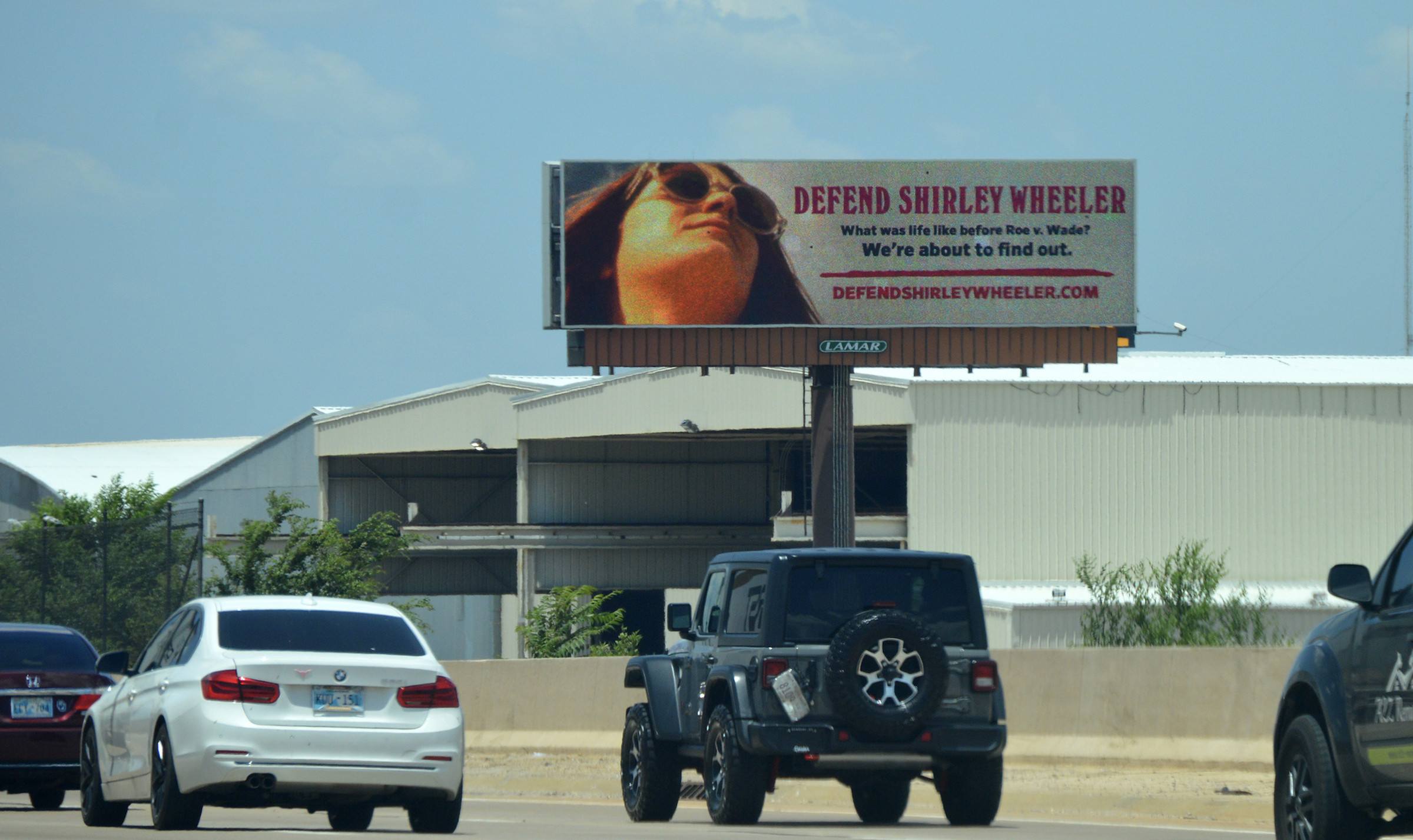 Slate’s billboard in Oklahoma, which has one of the strictest abortion bans in the US