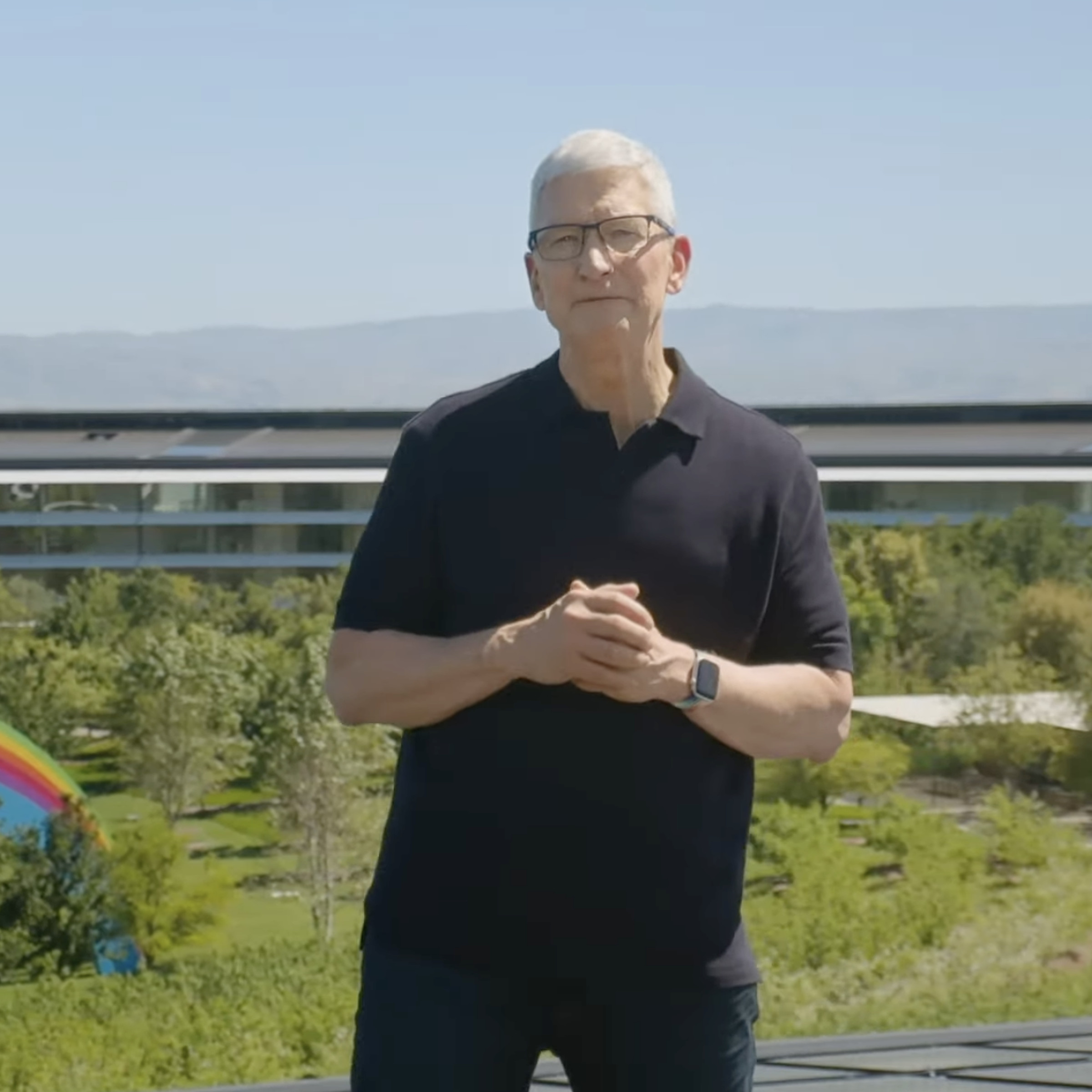 An image showing Tim Cook during WWDC 2024