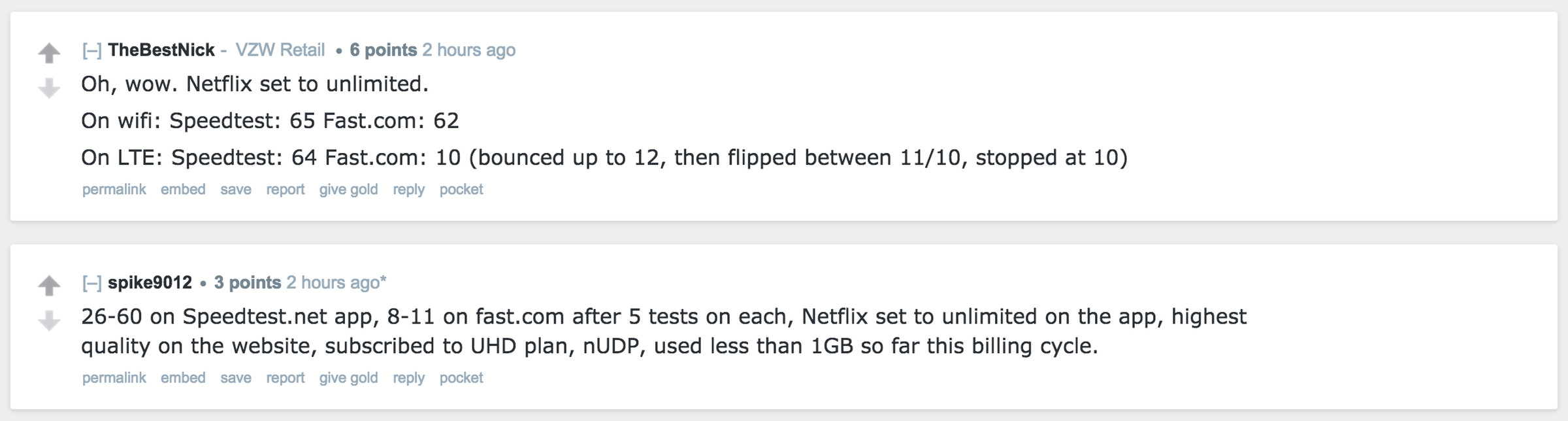 Reddit users report being unable to stream Netflix at speeds faster than around 10Mbps. 