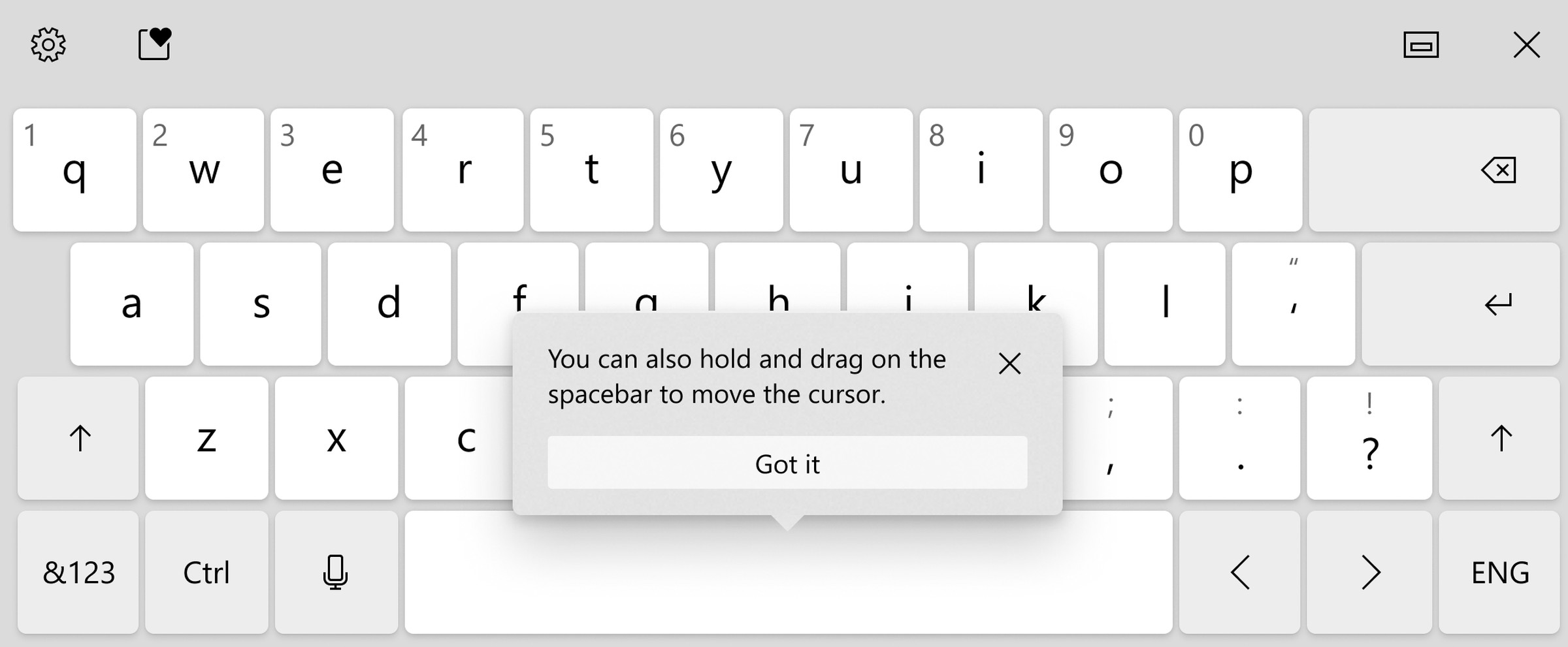 The new cursor support with the spacebar.