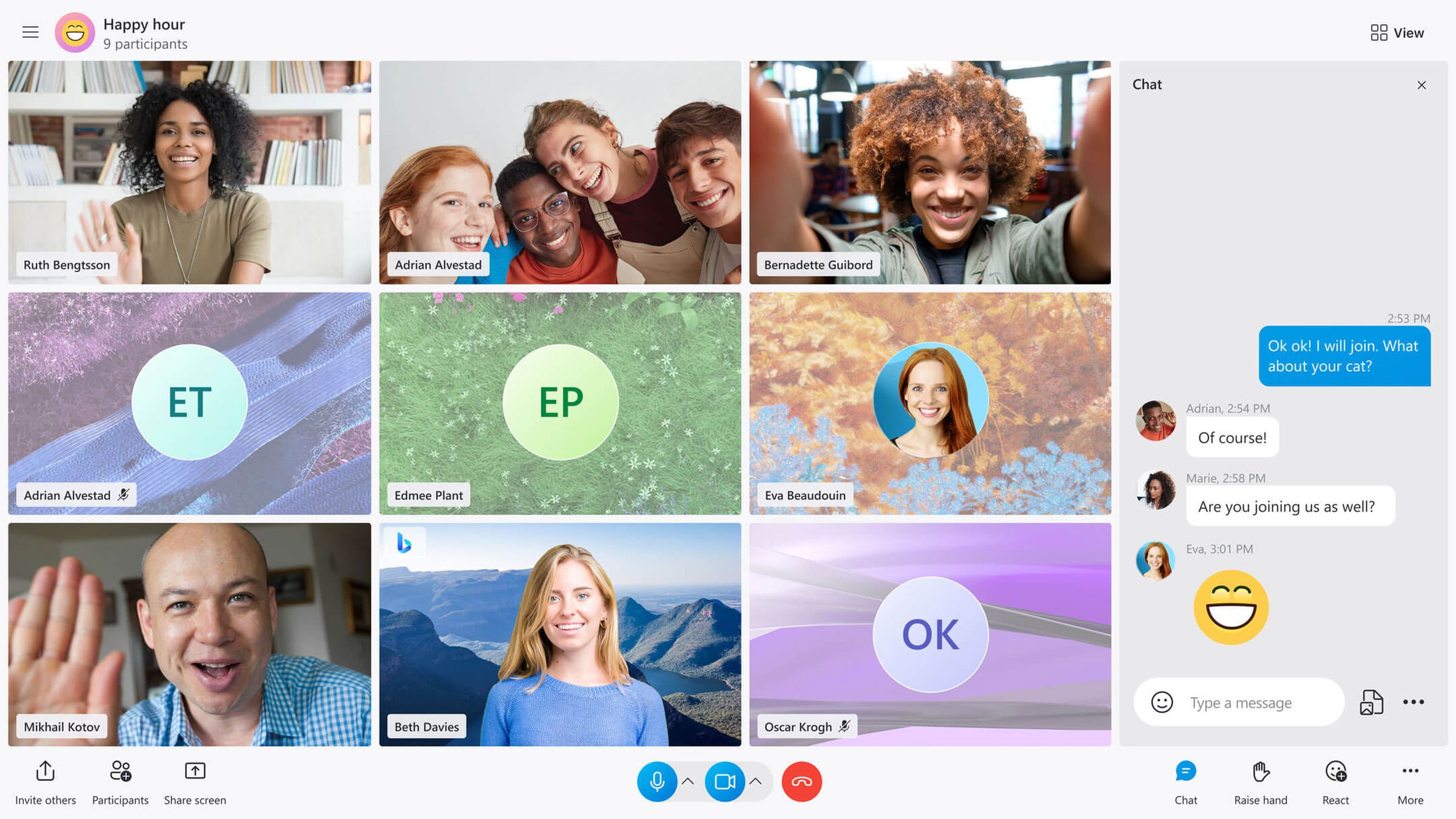 The new calling interface in Skype.