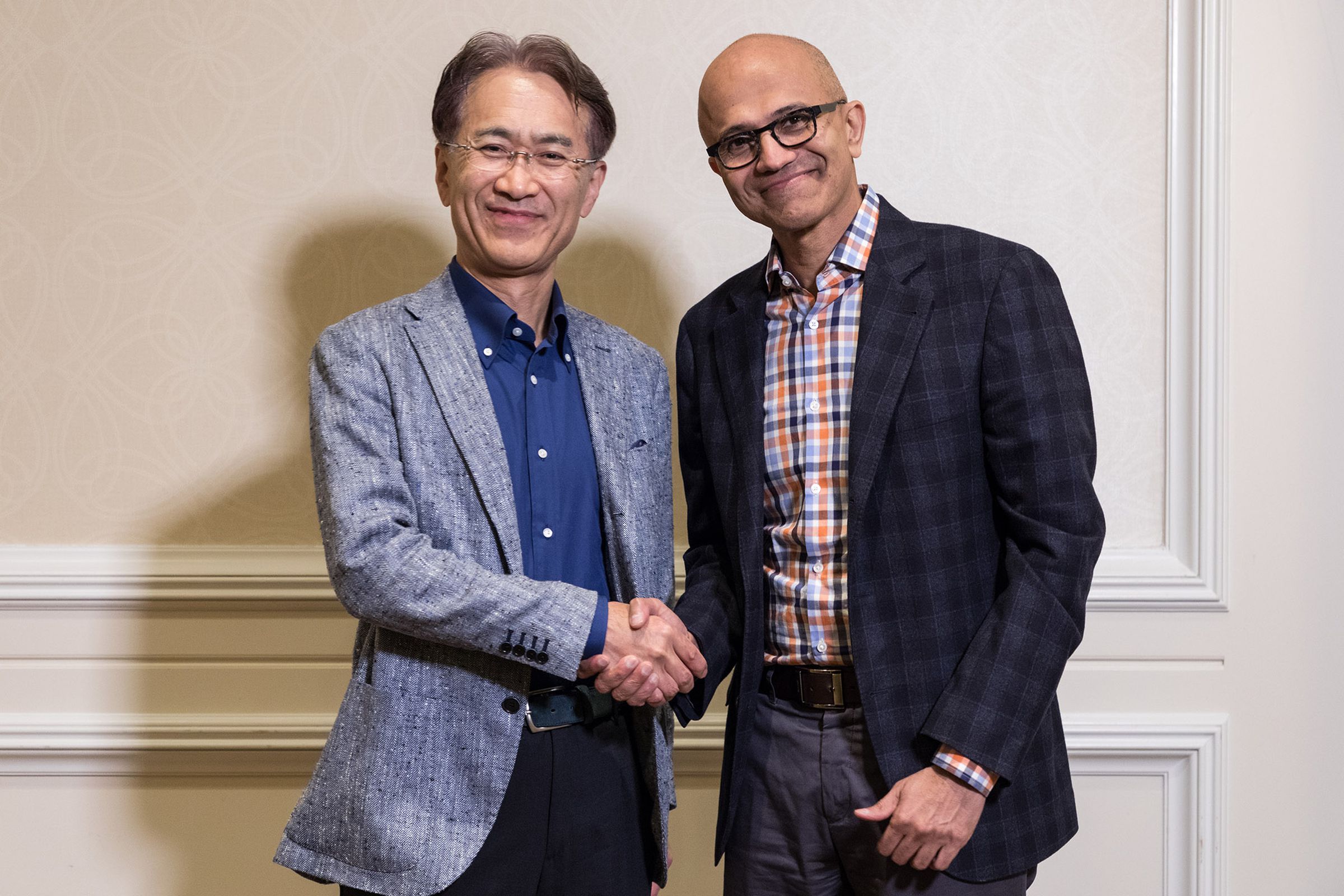 Sony CEO Kenichiro Yoshida and Microsoft CEO Satya Nadella
