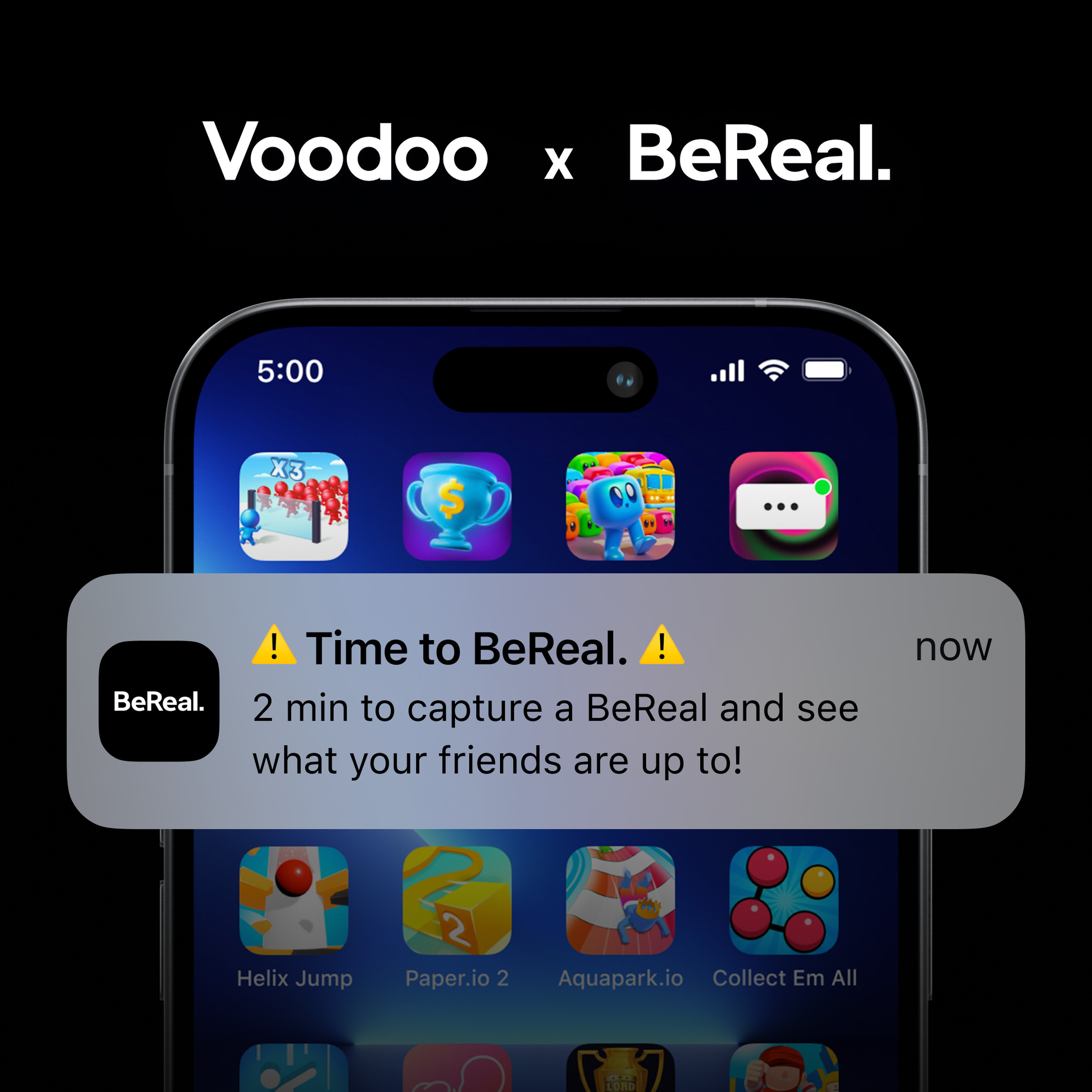 An image showing a BeReal notification on a mobile device