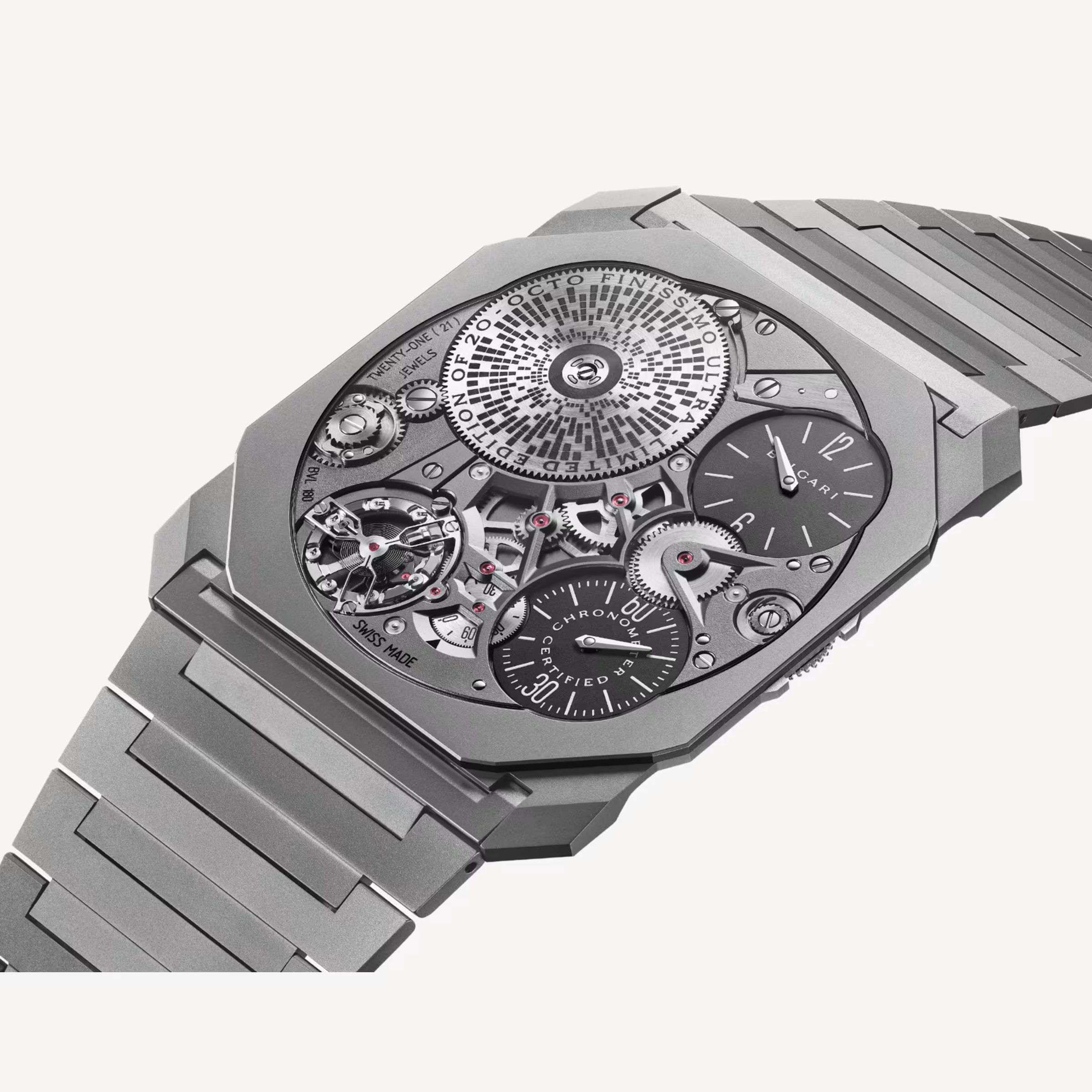 An image showing Bulgari’s Octo Finissimo Ultra COSC watch