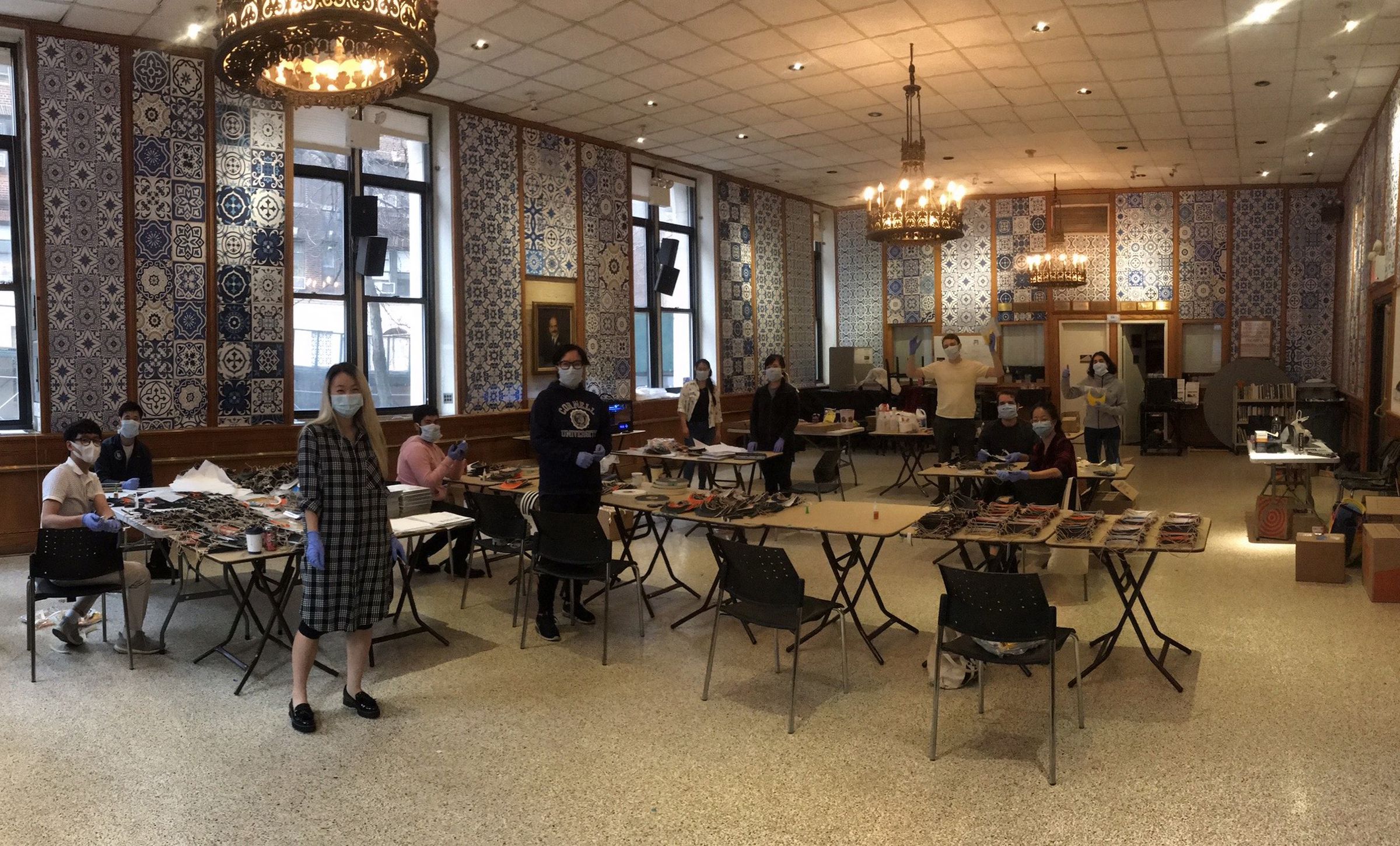 COVID Maker Response set up its headquarters inside the historic 92nd Street Y community center, thanks to a connection Choksi established with director of operations Christopher Bynum. 