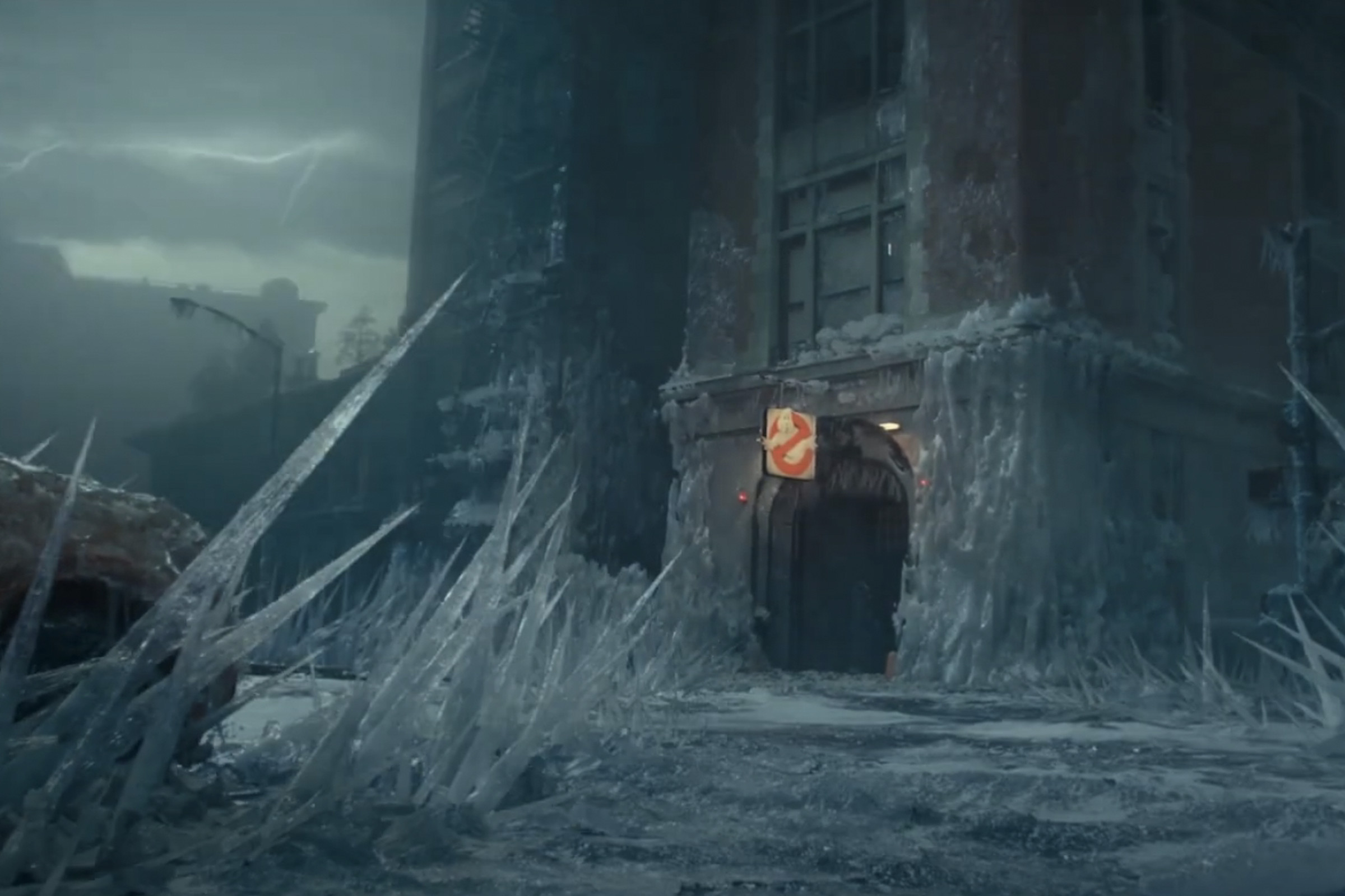 A still image from the film Ghostbusters: Frozen Empire.