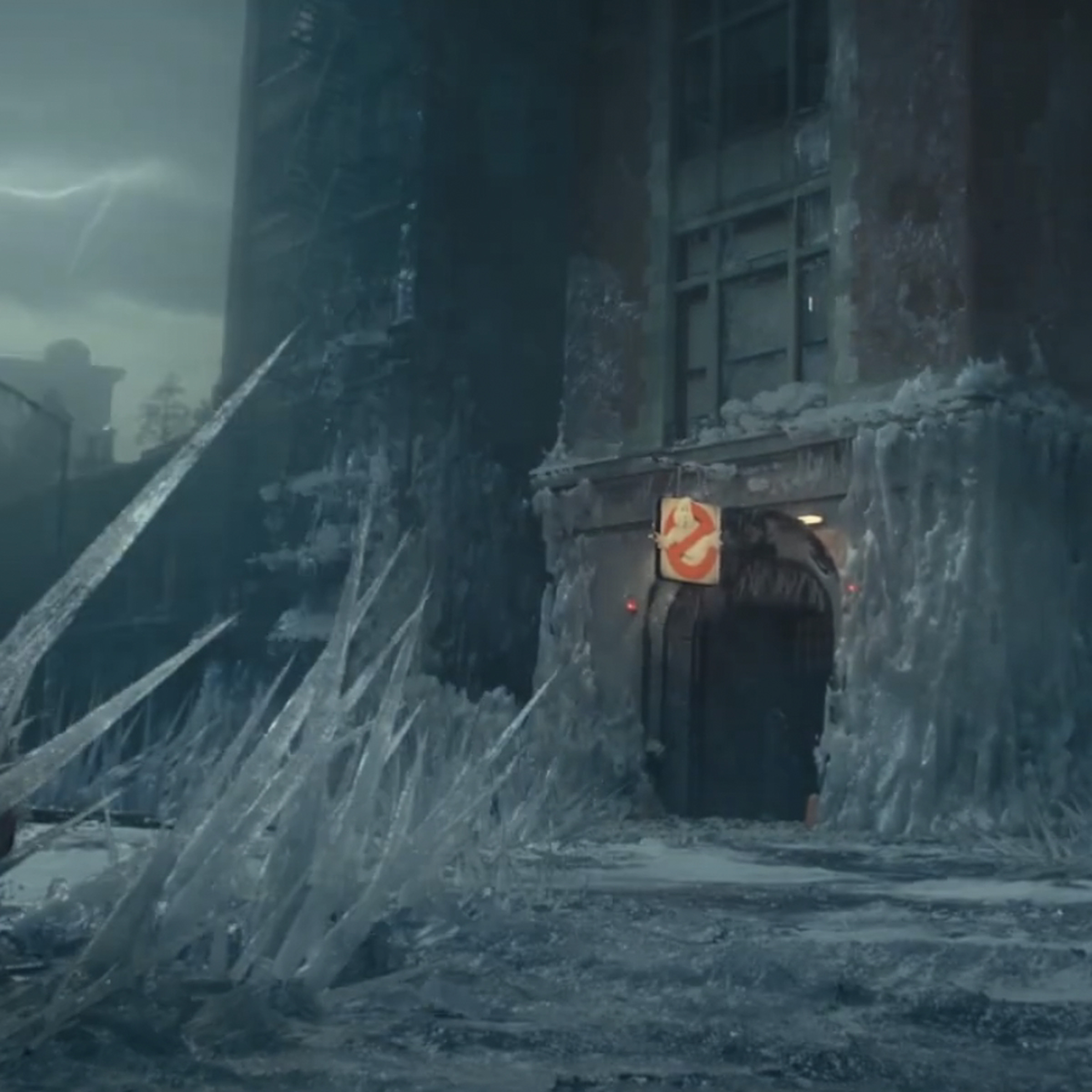 A still image from the film Ghostbusters: Frozen Empire.