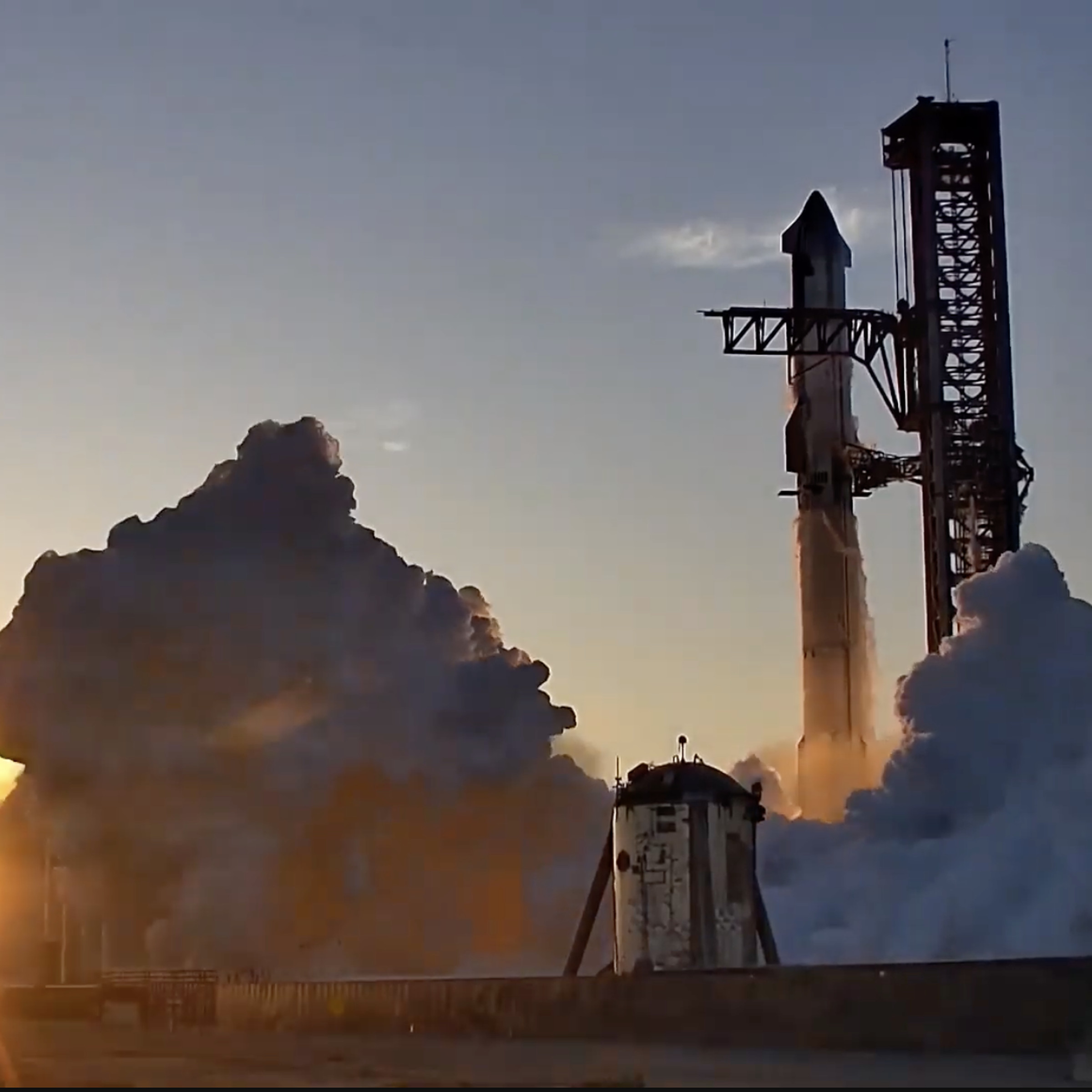 A shot of Starship launching