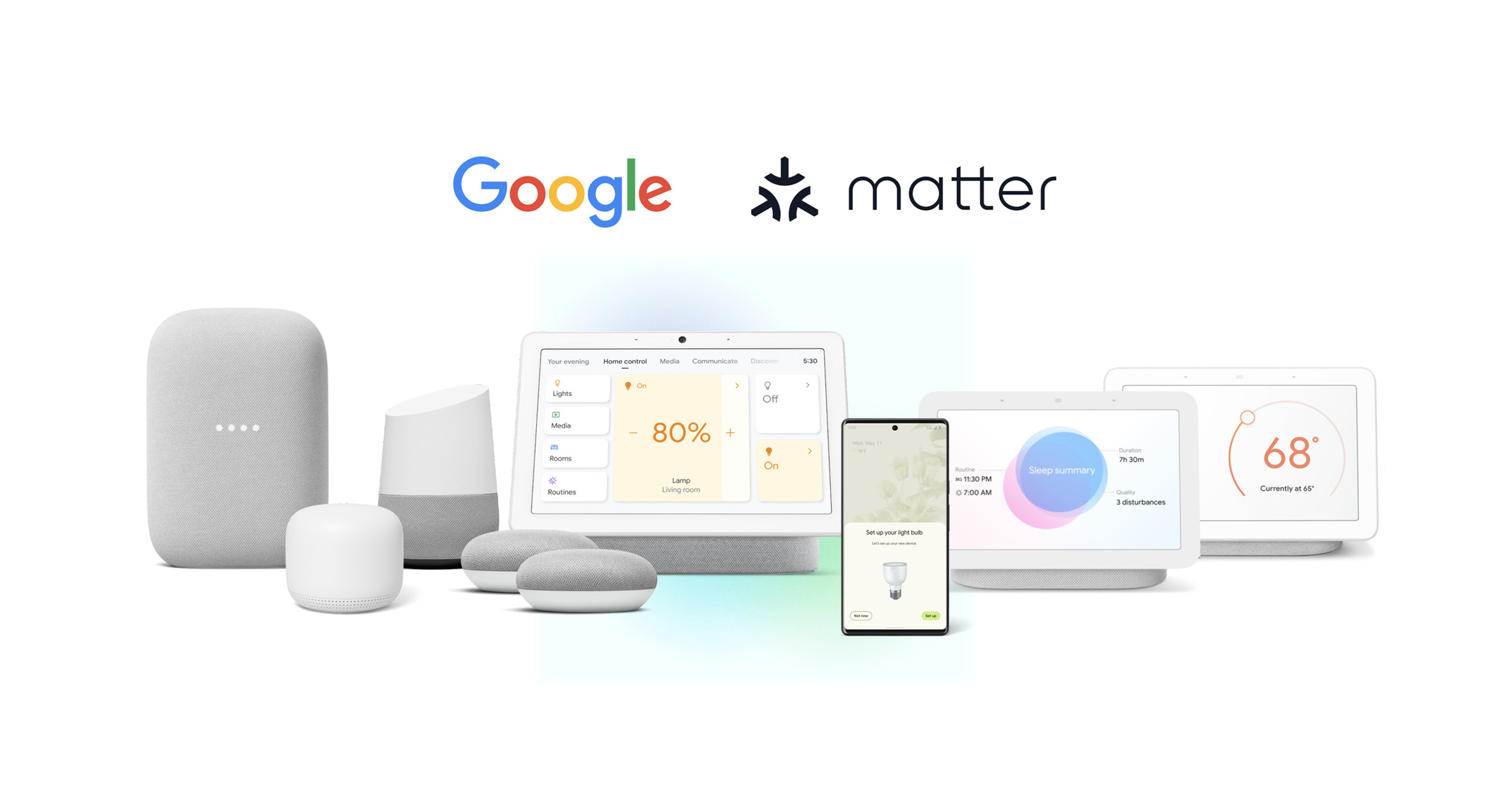 Google announced that all its Nest smart speakers and displays will be upgraded to be Matter controllers. Some, including the Nest Hub Max, Nest Hub (2nd gen), and its Nest Wifi routers will also be Thread border routers. 