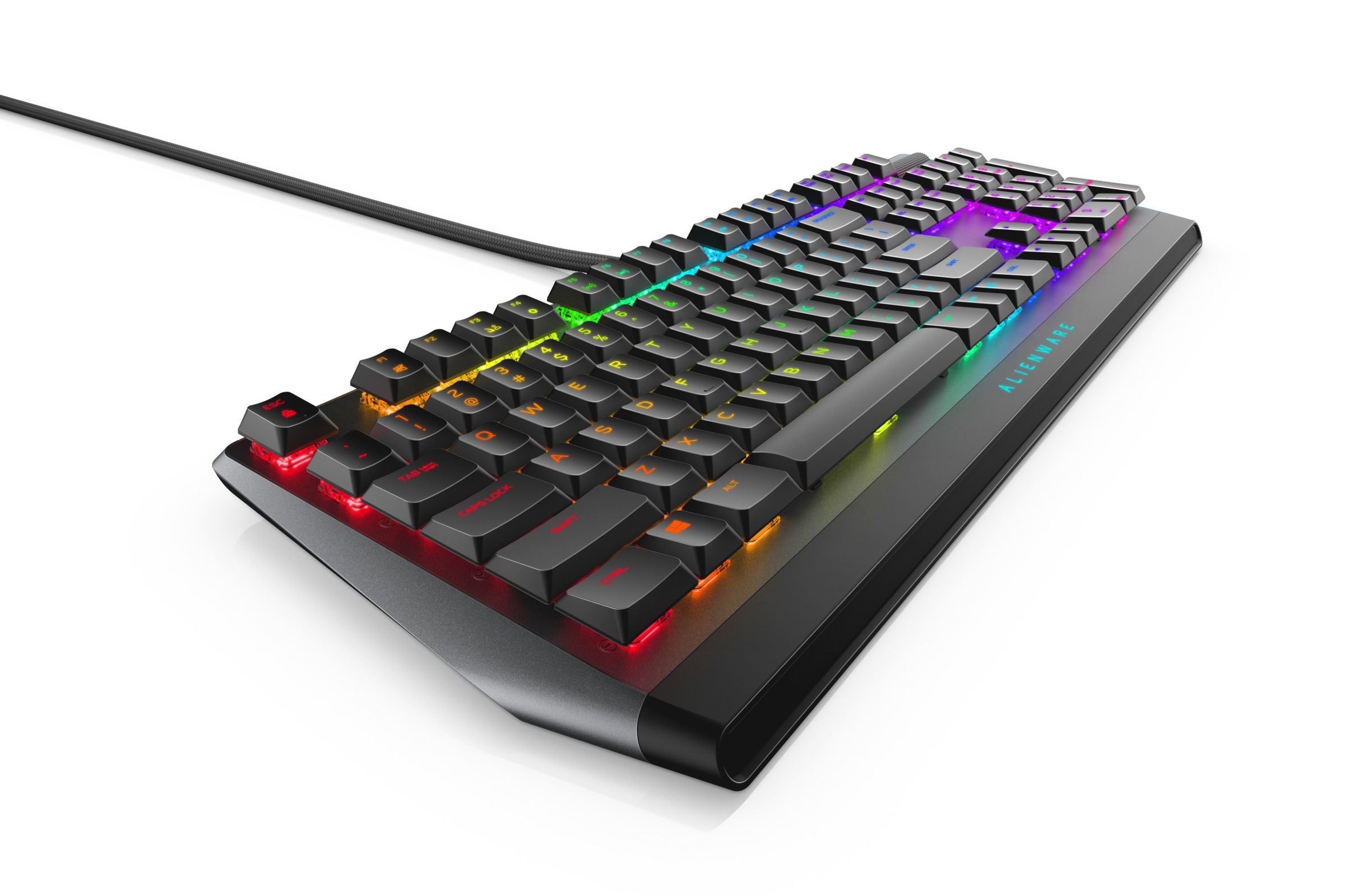 The Alienware 510K mechanical keyboard with RGB lighting and low-profile Cherry switches.