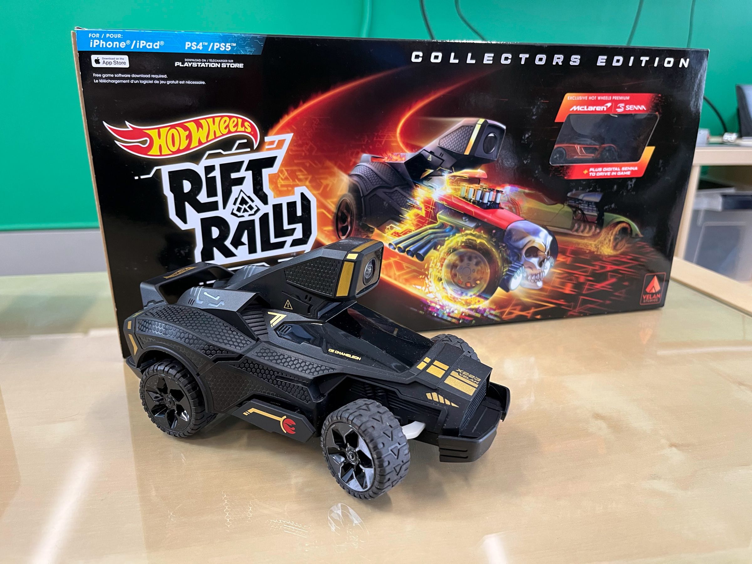 The $150 Collectors Edition comes with this black car and an exclusive Hot Wheels McLaren. The regular car is white.