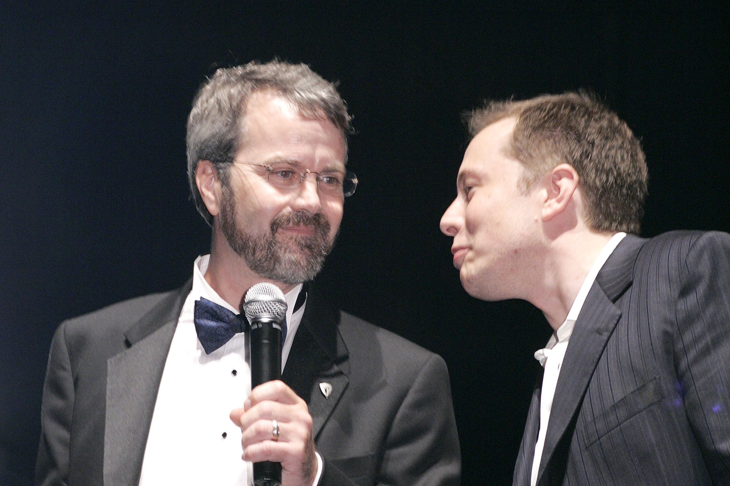 Martin Eberhard and Elon Musk in 2008