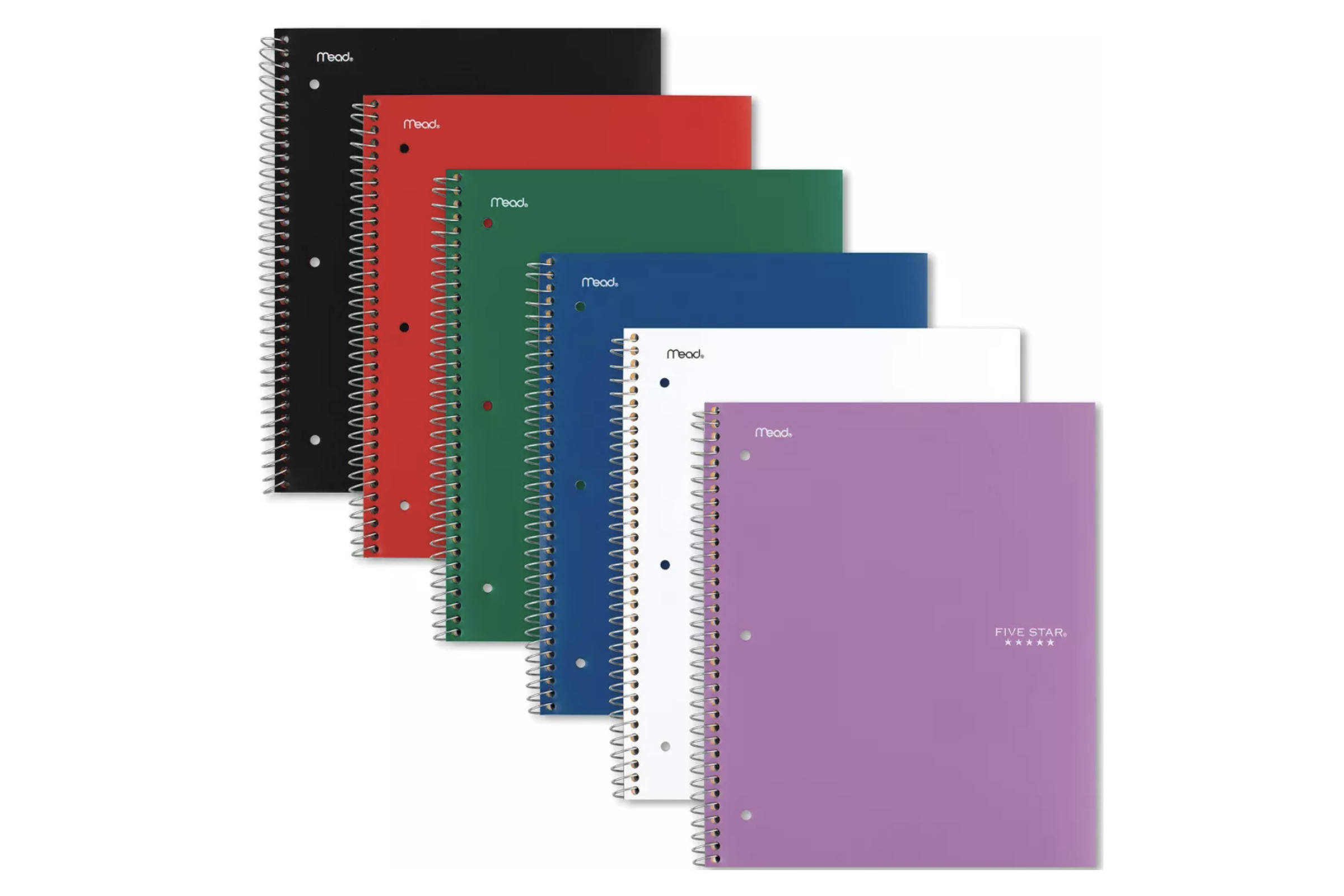 A group of notebooks of different colors
