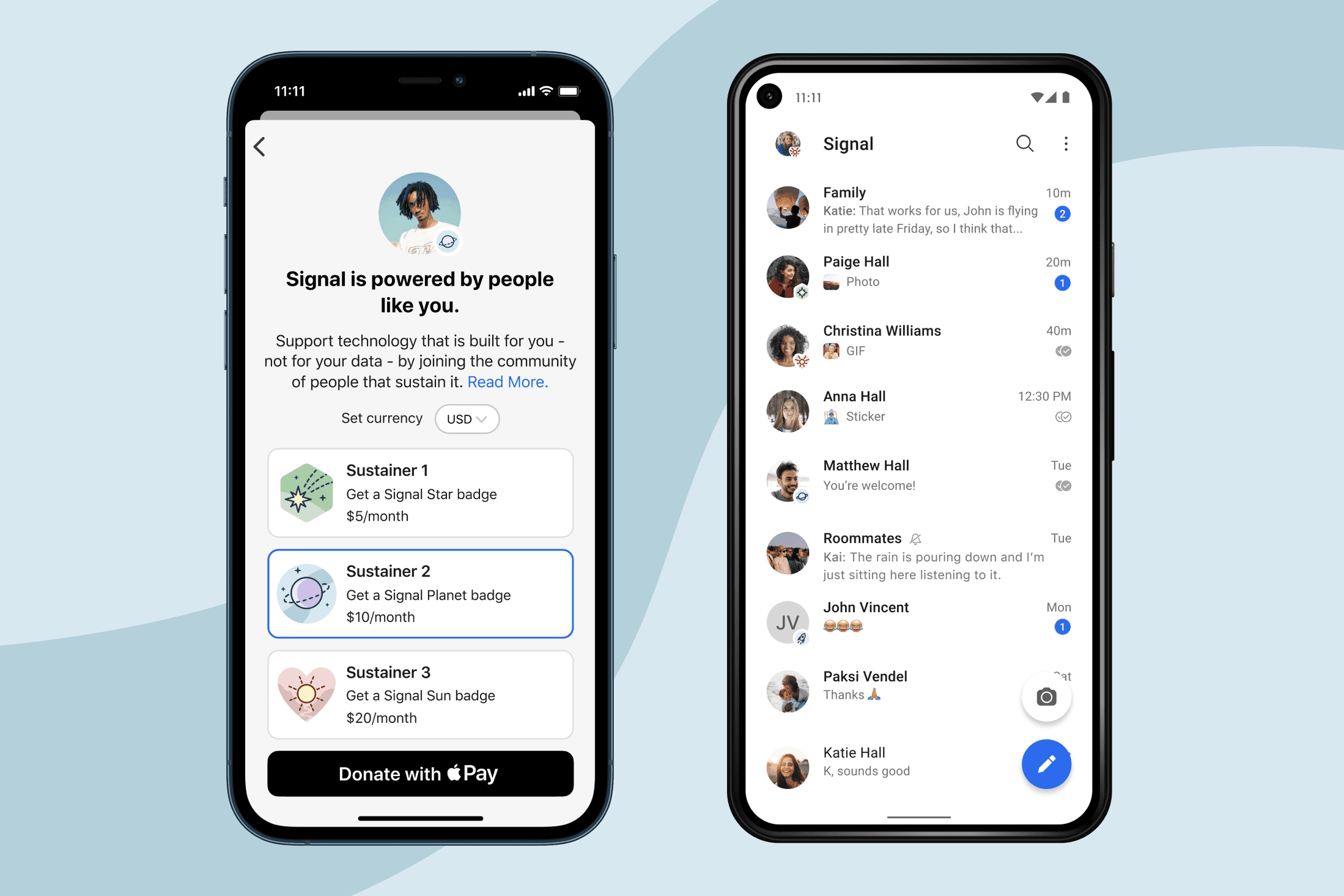 Signal users can make donations to the company within the app