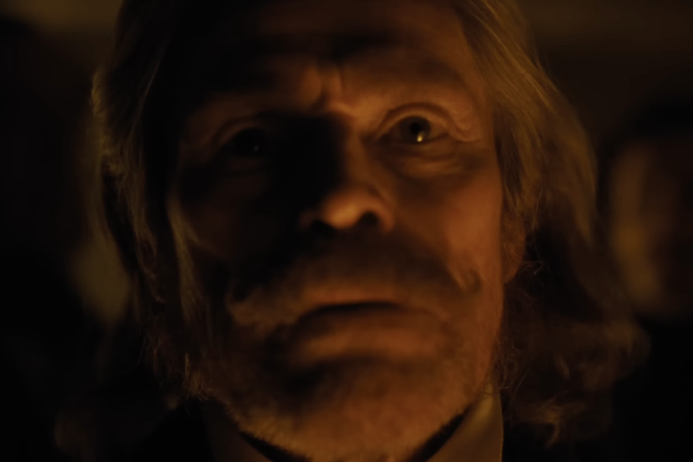 A screenshot of Willem Dafoe from the trailer for Nosferatu.