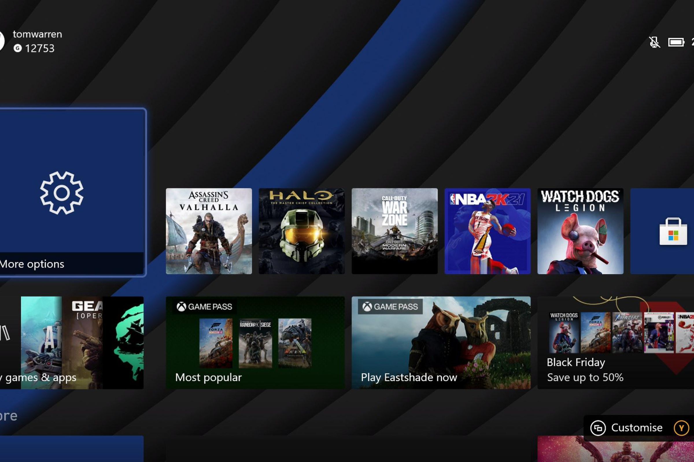 New Xbox Series X dynamic backgrounds.